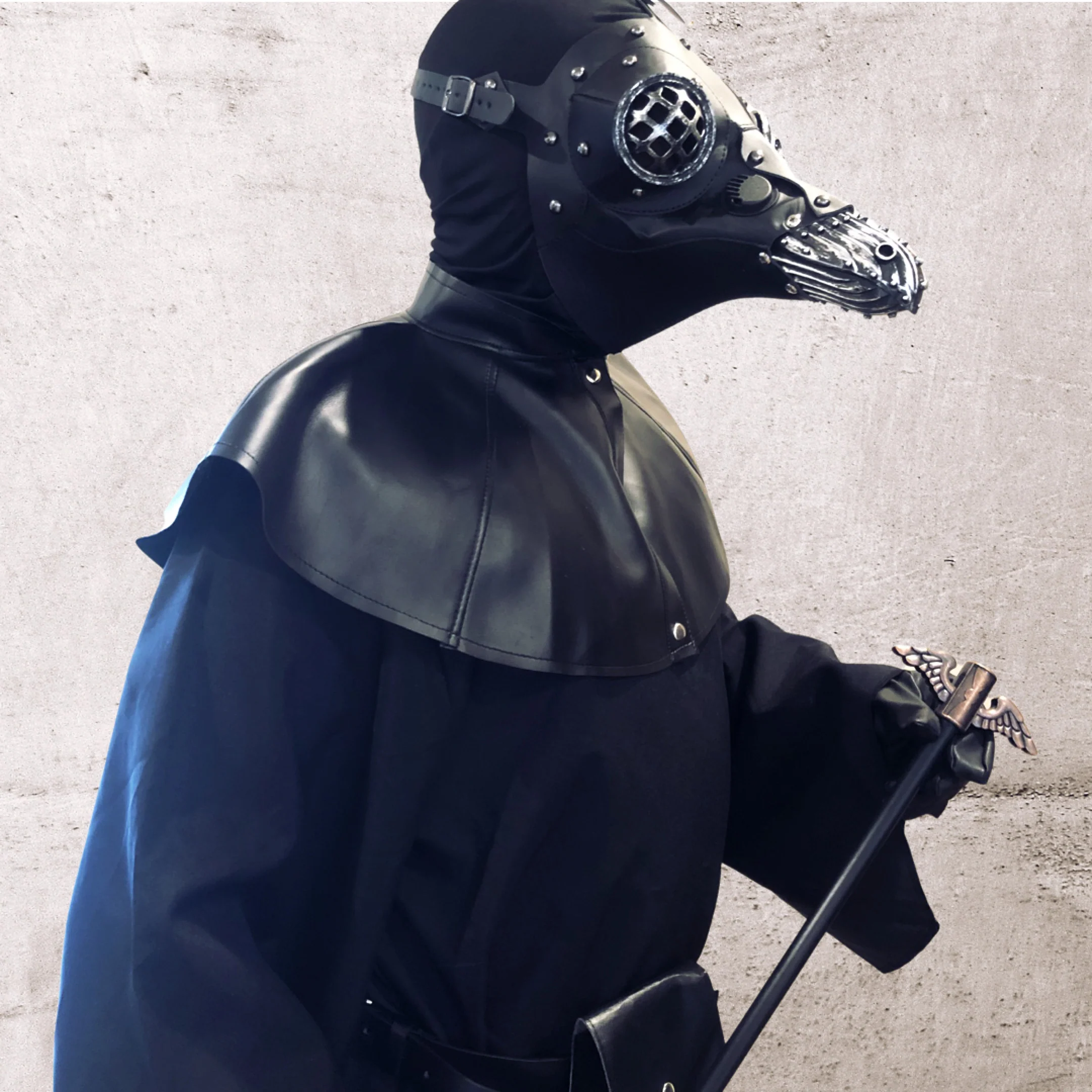 Complete Plague Costume - Grid Eye Mask - Image 5