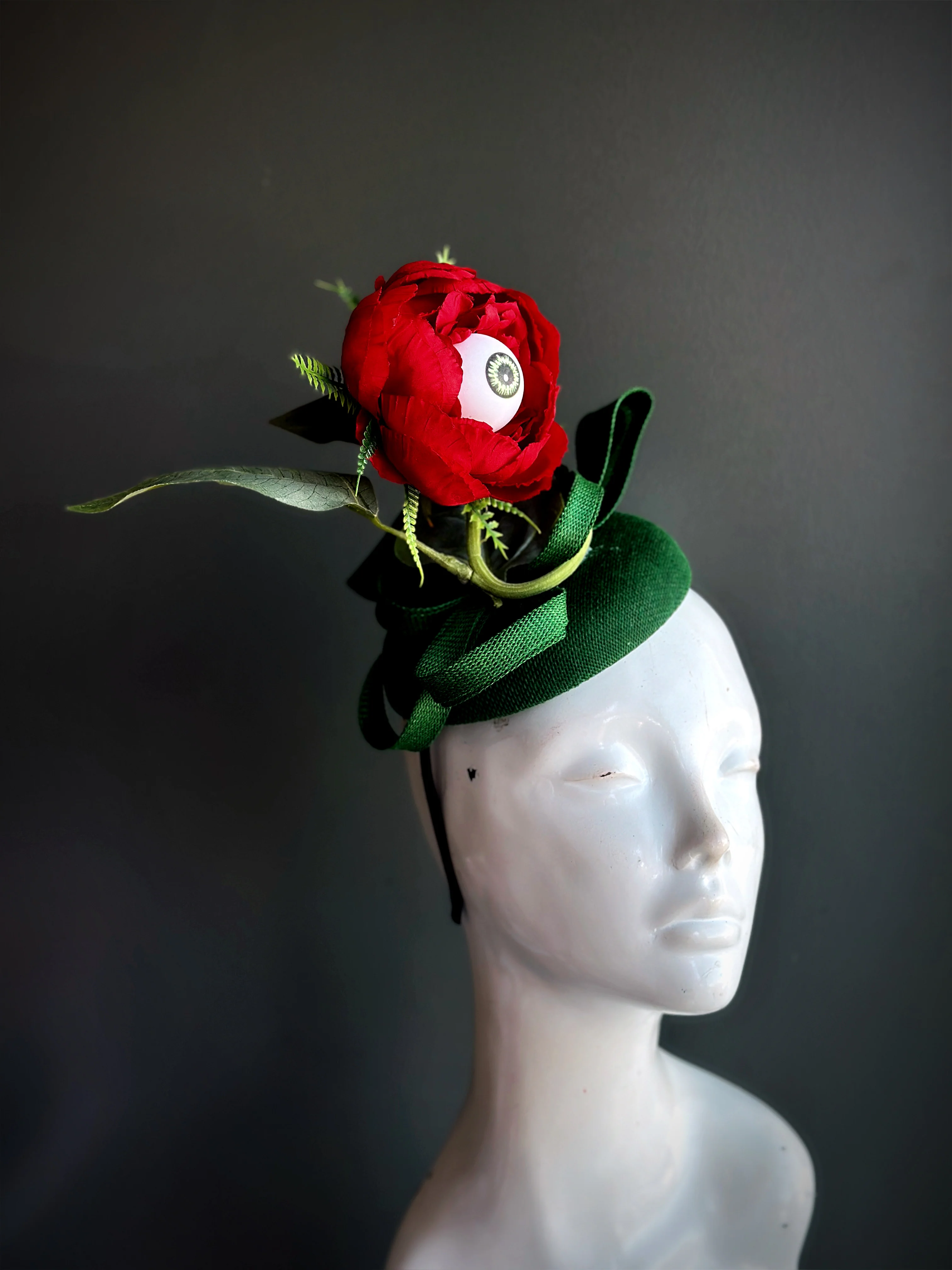 Eyeball Rose Halloween Eyeball Flower Fascinator Hat