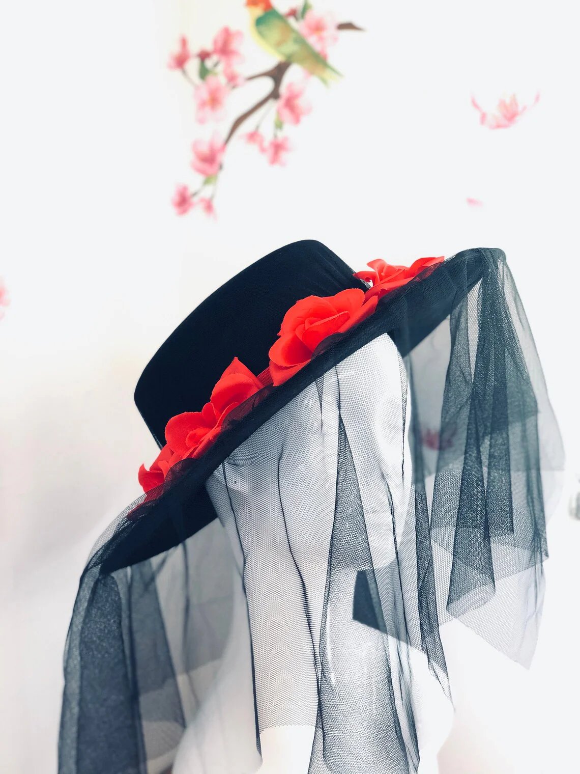 Halloween Floral Veil Plague Hat - Image 3