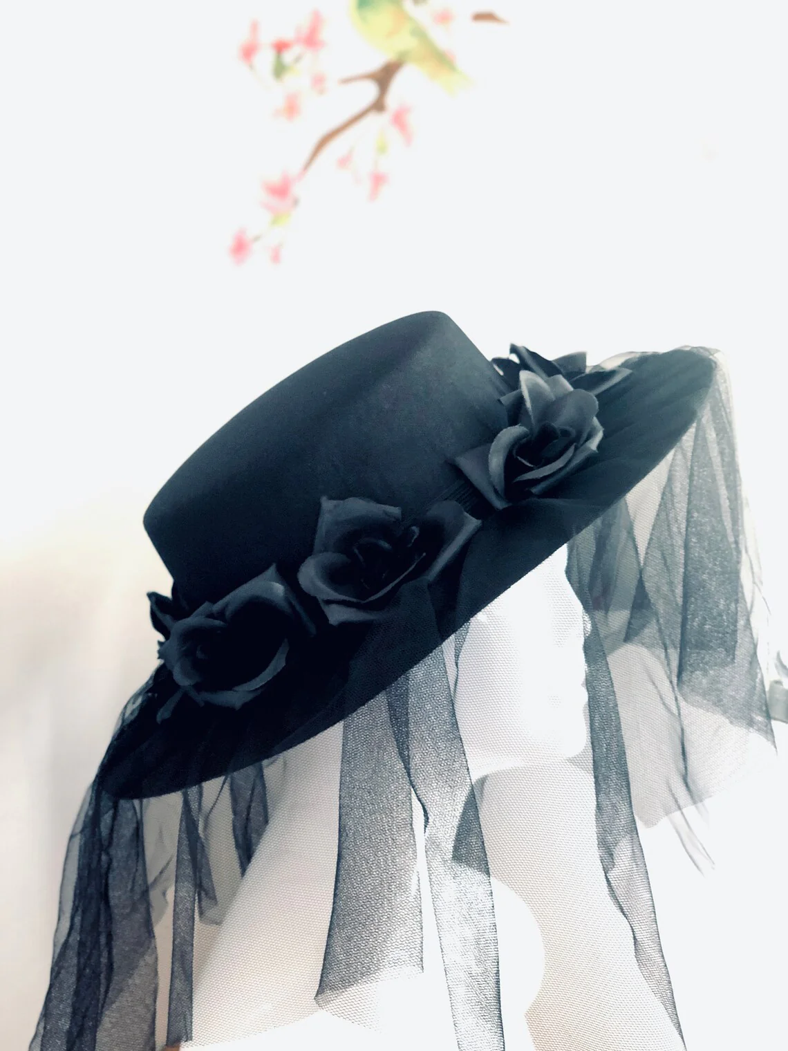 Halloween Floral Veil Plague Hat - Image 4