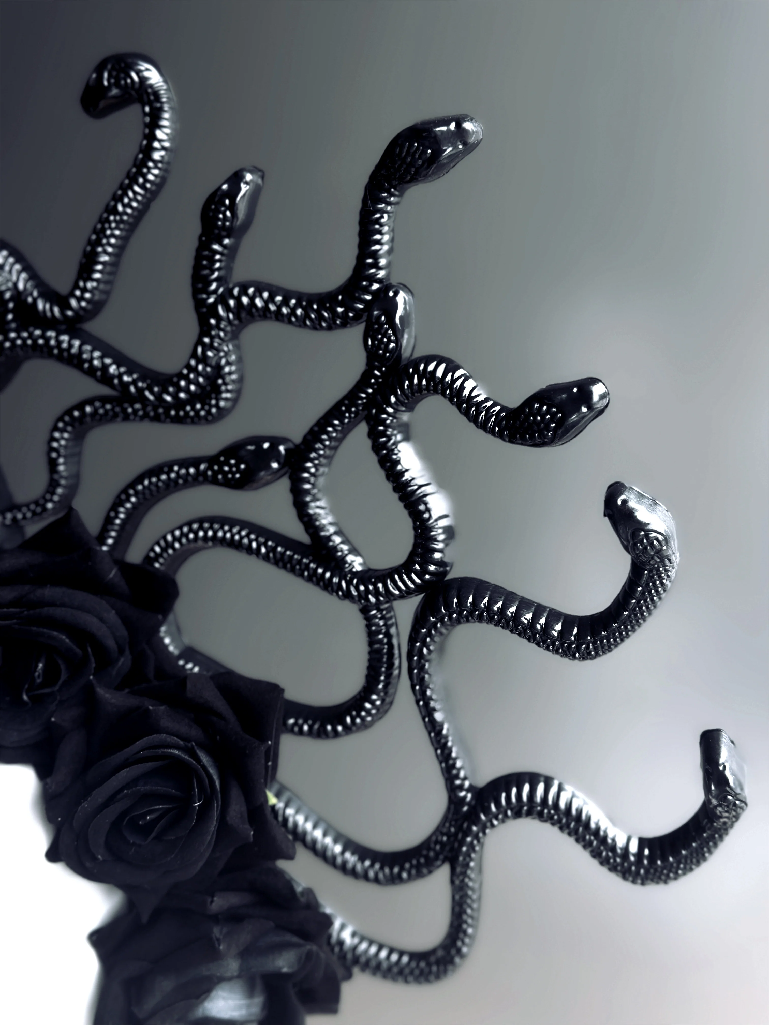 Medusa Snakes With Roses - Black - Image 4
