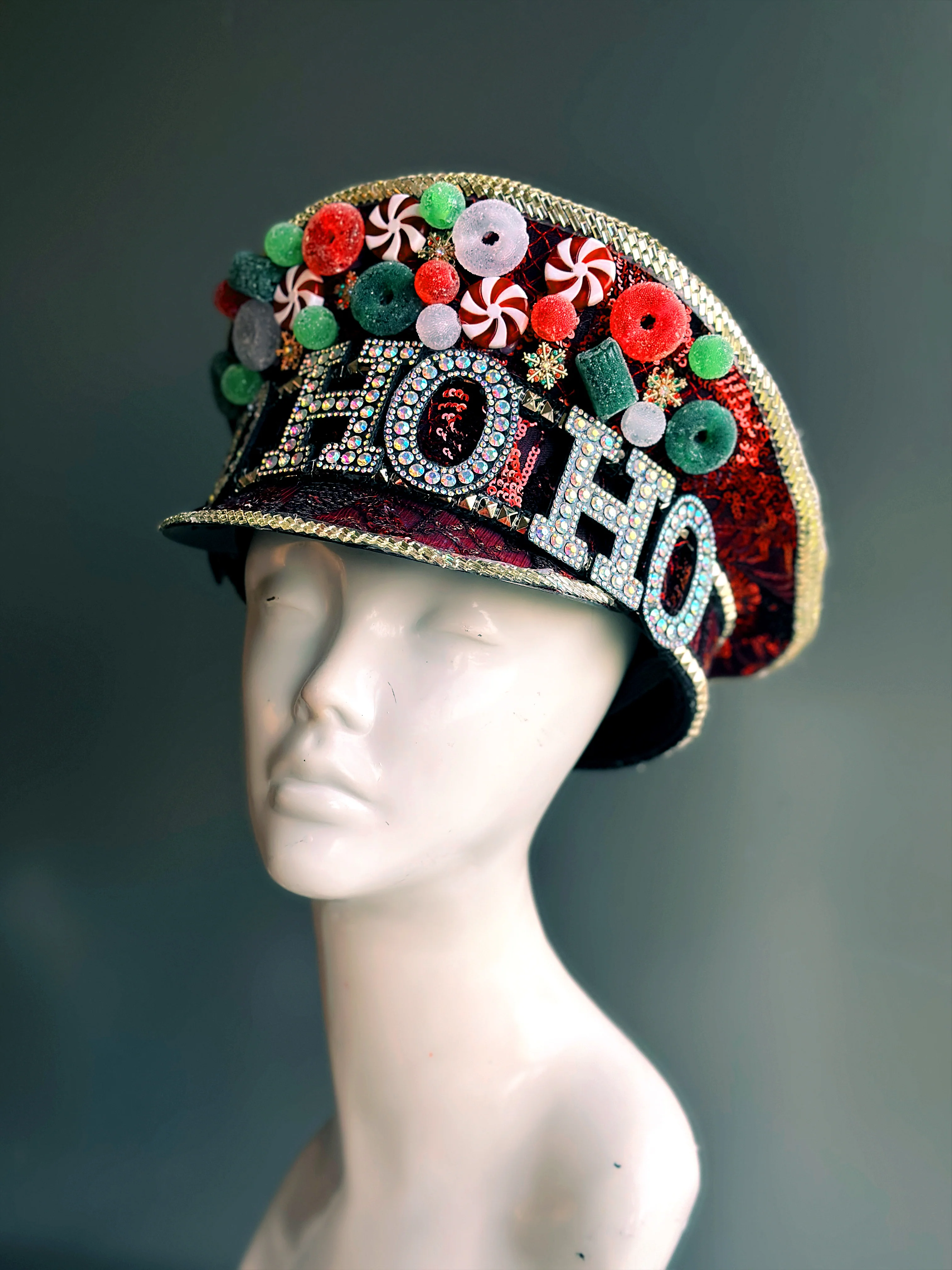 Ho Ho Ho Christmas Candy Hat - Image 2