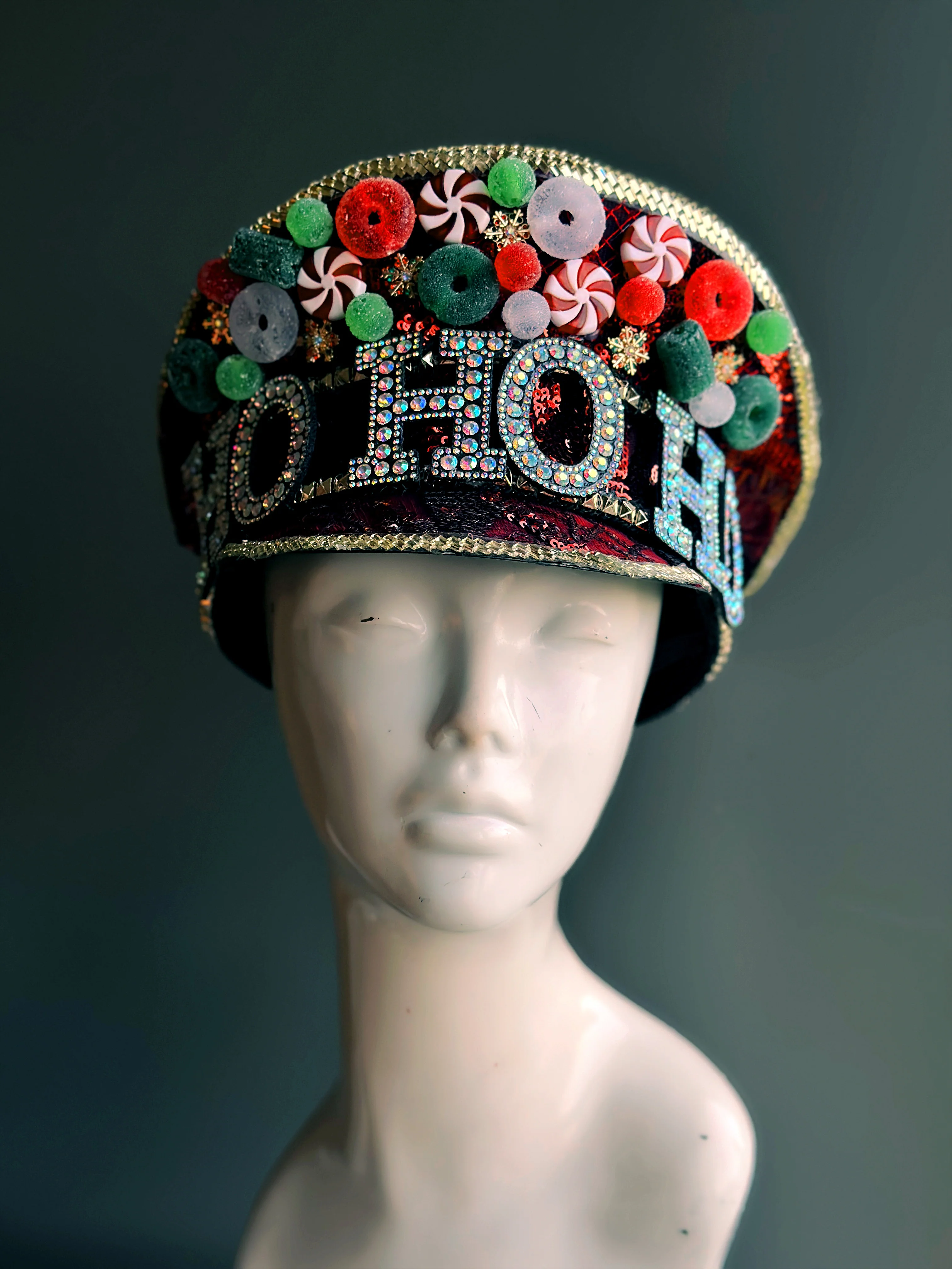 Ho Ho Ho Christmas Candy Hat - Image 3