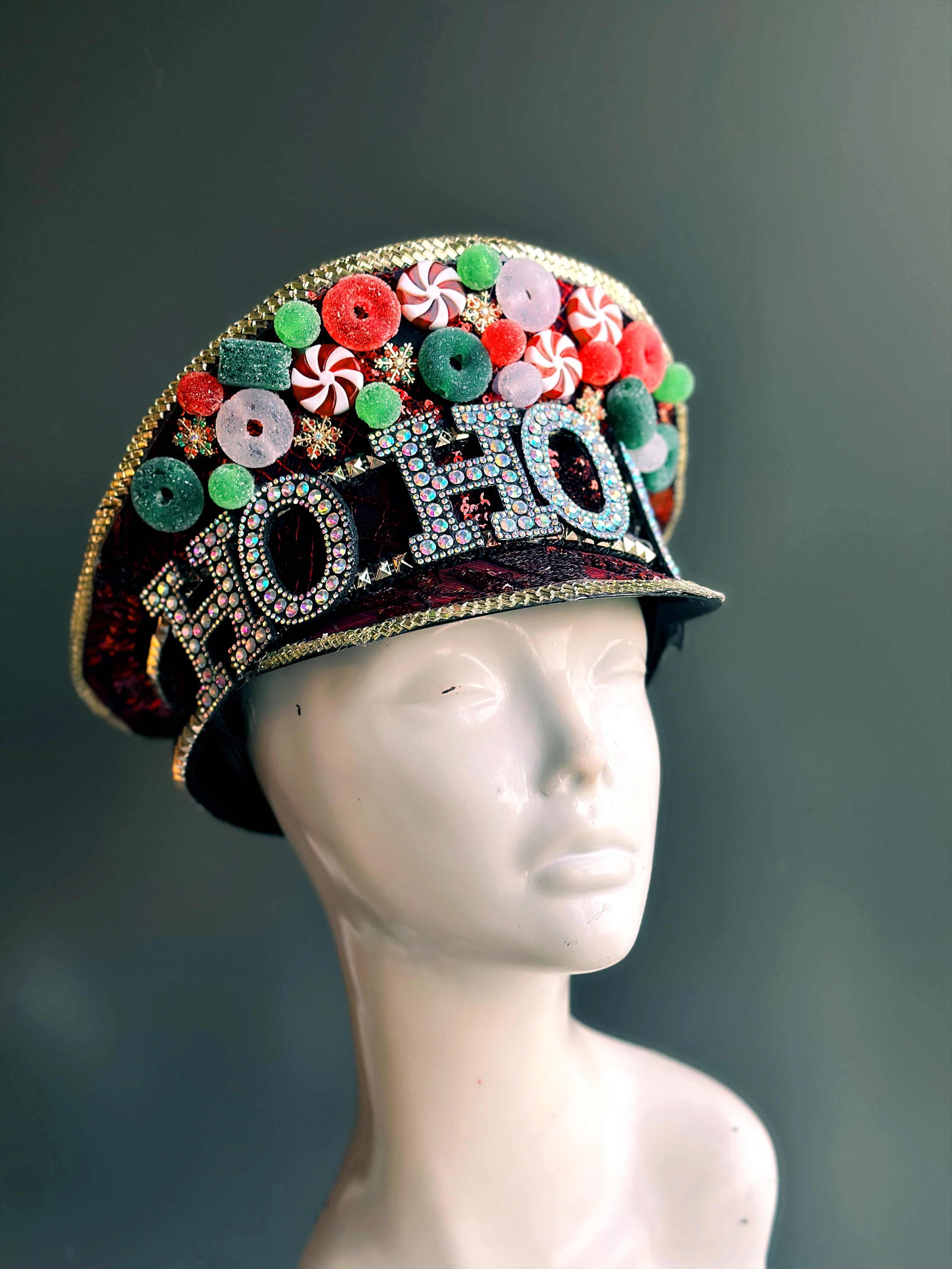 Ho Ho Ho Christmas Candy Hat - Image 4
