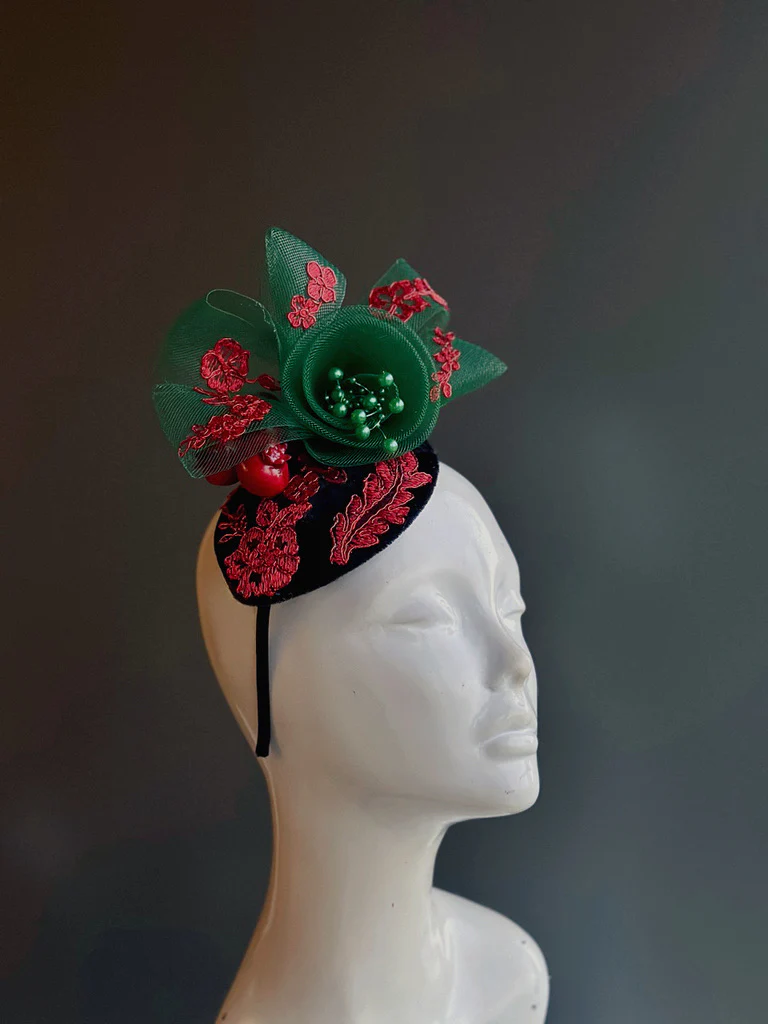 Holly Bliss Christmas Fascinator - Image 2