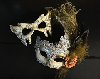 Gilded Swan Masks- Silver
