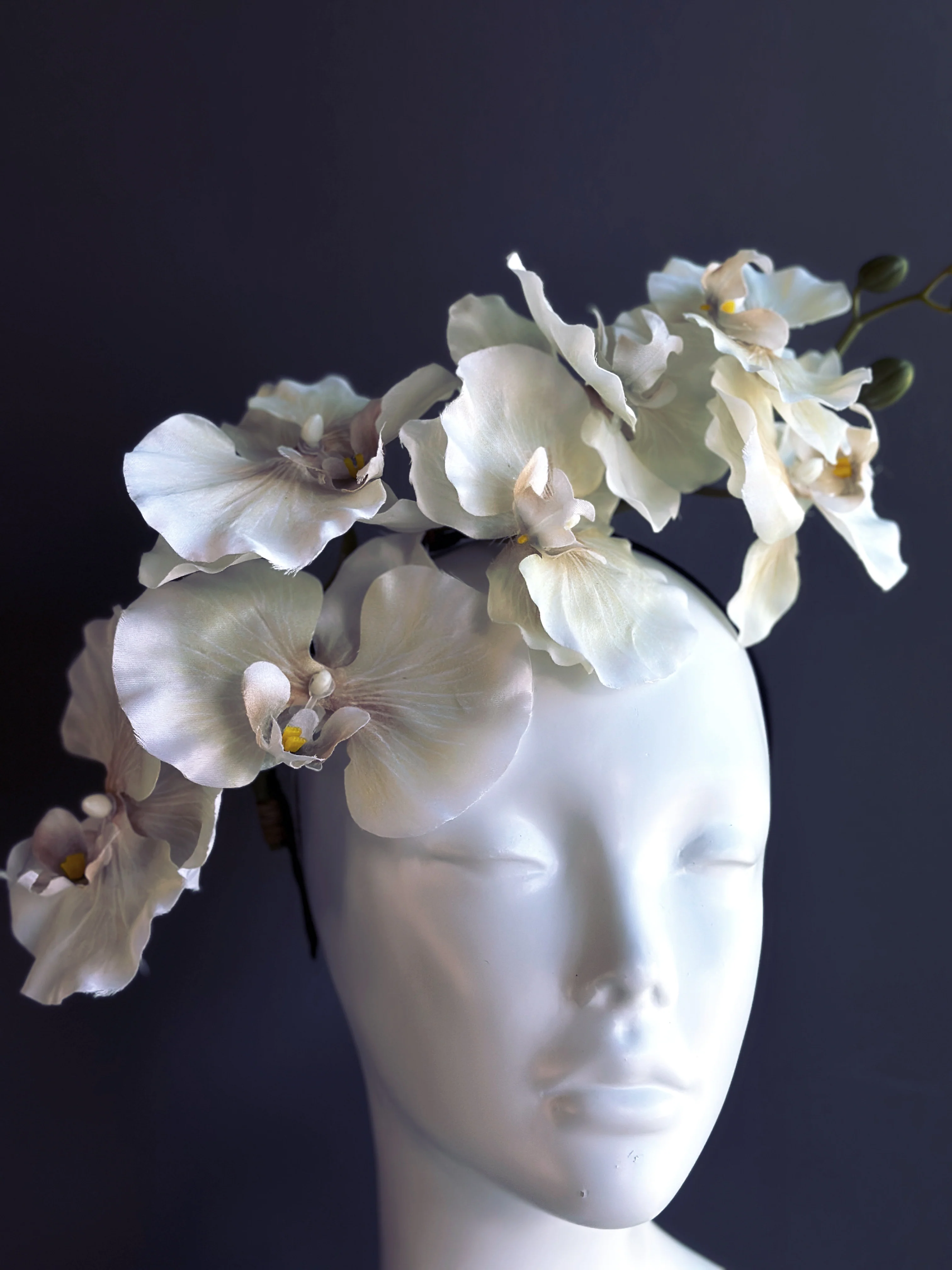 Orchid Fascinator - Ivory Cream - Image 3