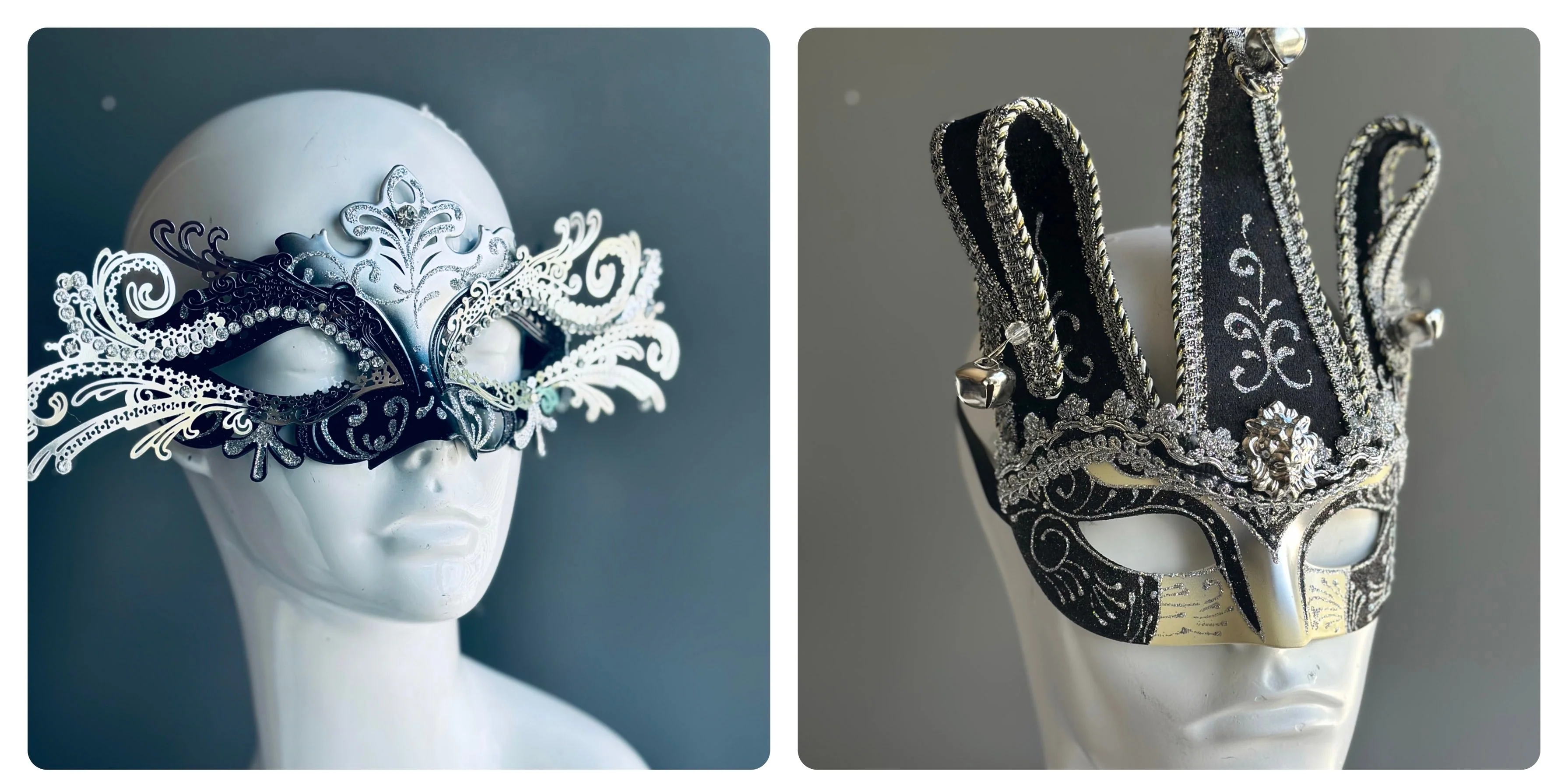 Jester Venetian Metal Couples Mask - Image 2