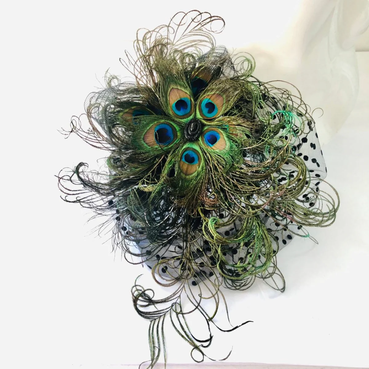 Large Peacock Fascinator - Image 4
