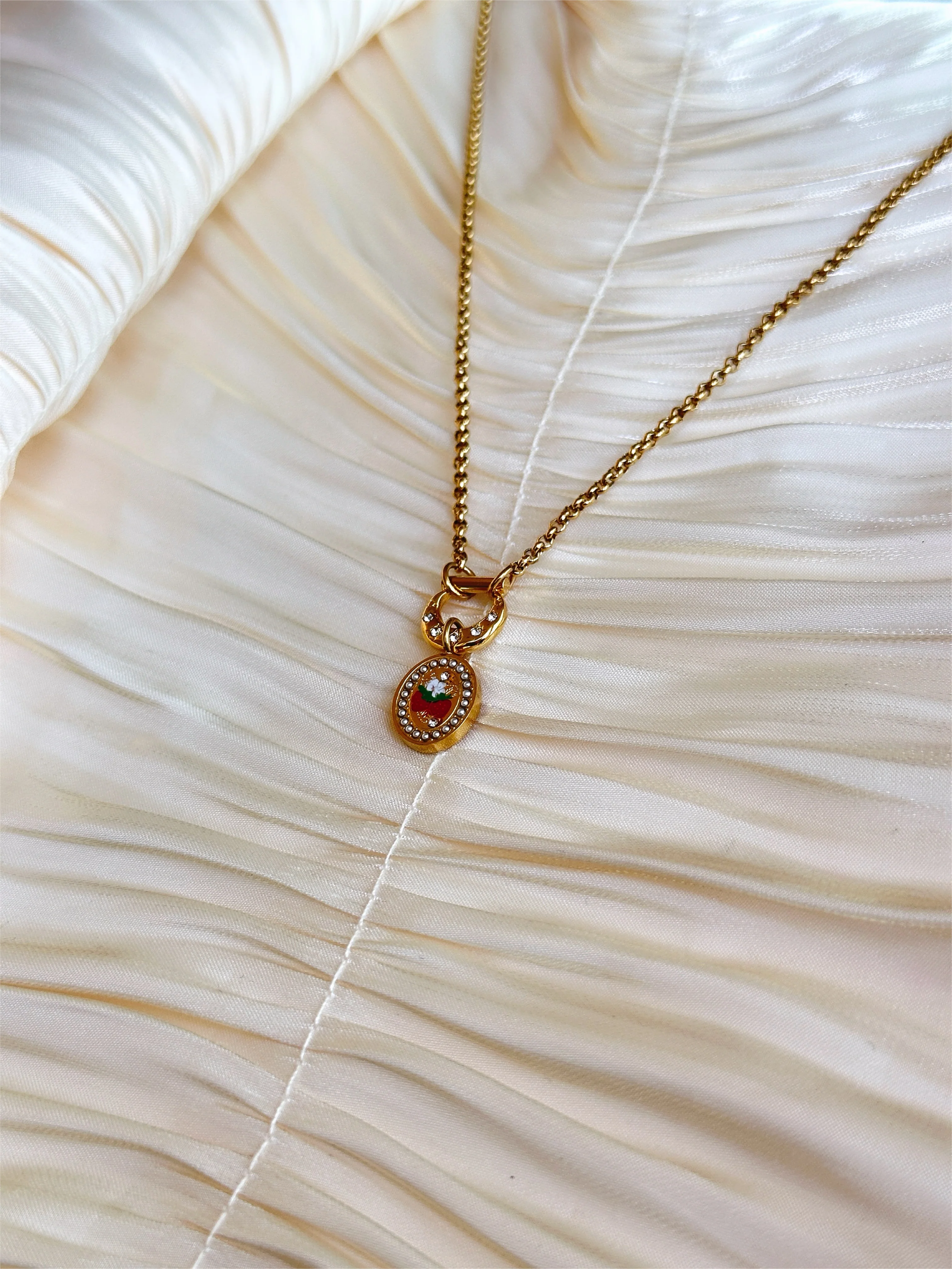 Liora Strawberry Charm Necklace - Image 3