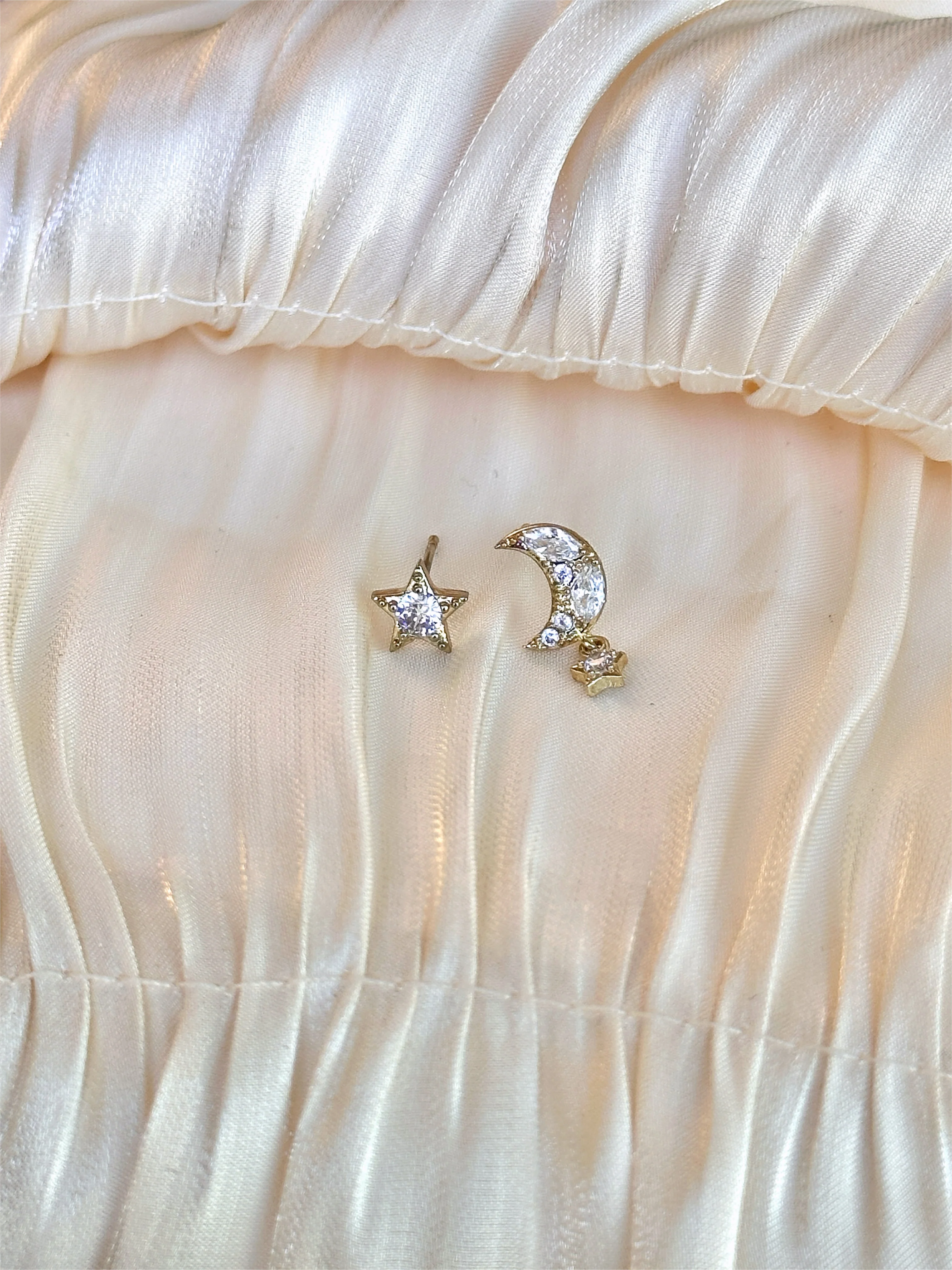 Luna Star Mismatch Stud Earrings - Image 2
