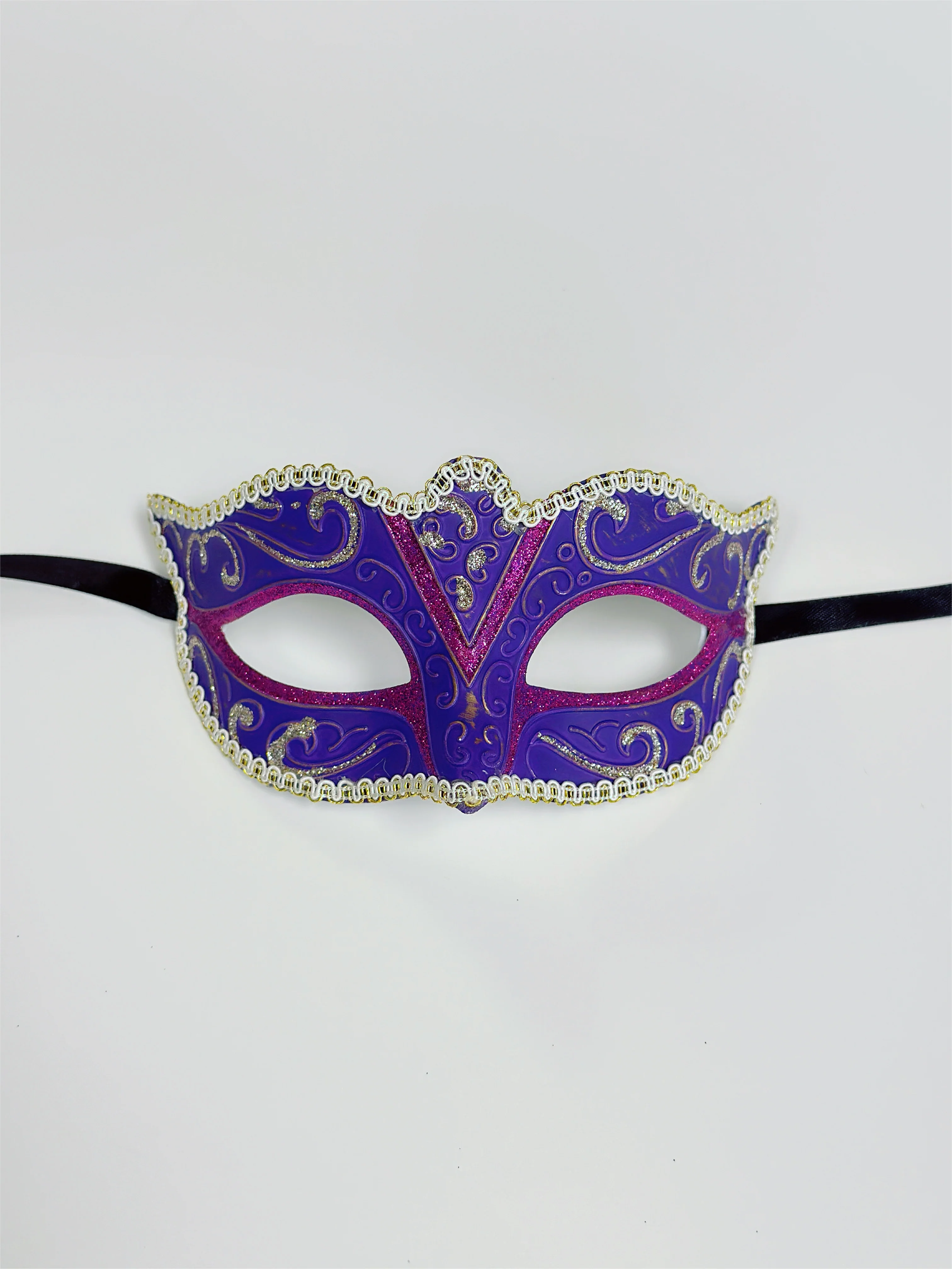 Mardi Gras Mask – Purple Pink & Gold Glitter - Image 2