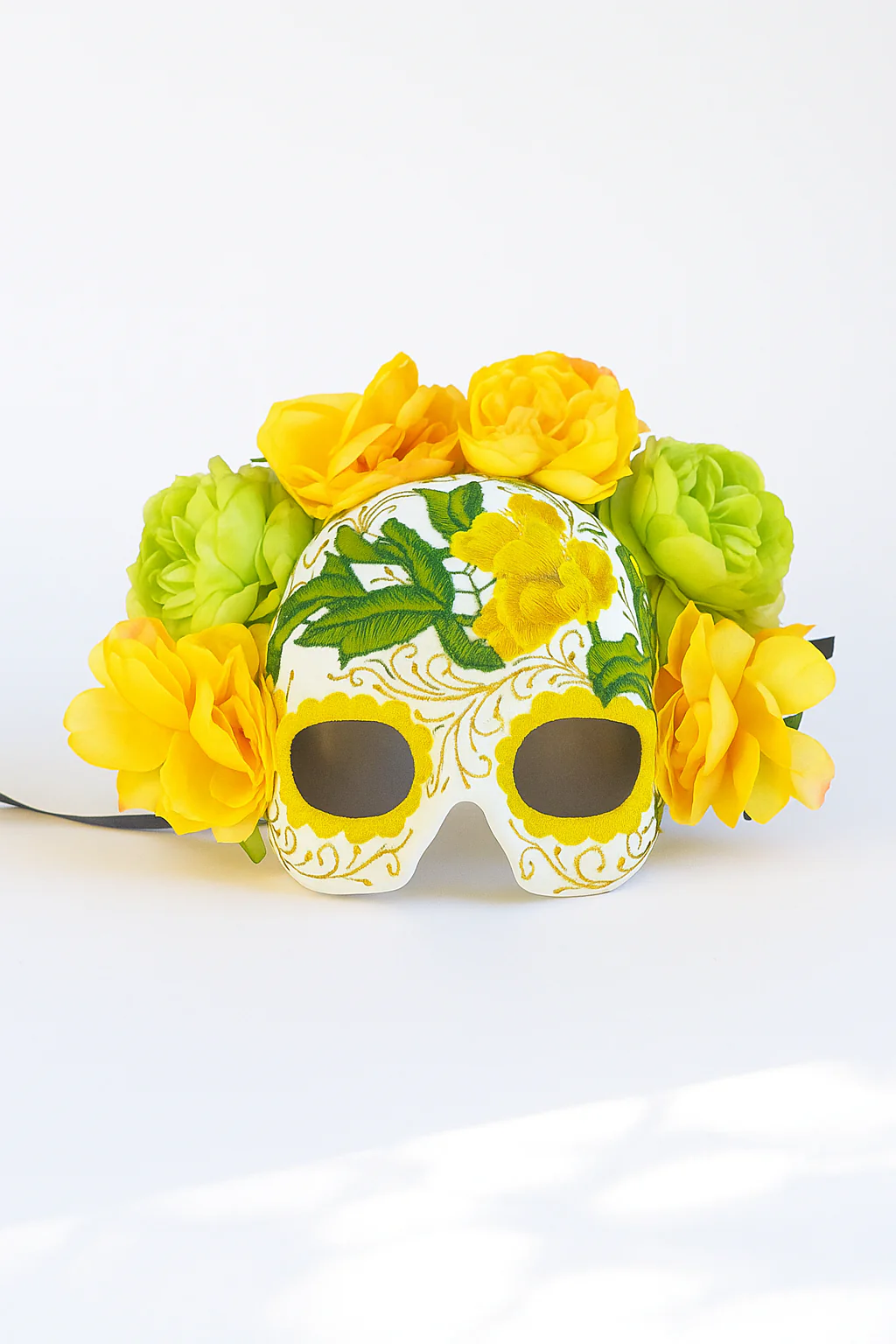 Marigold Spirit - Day of the Dead Floral Skull Mask