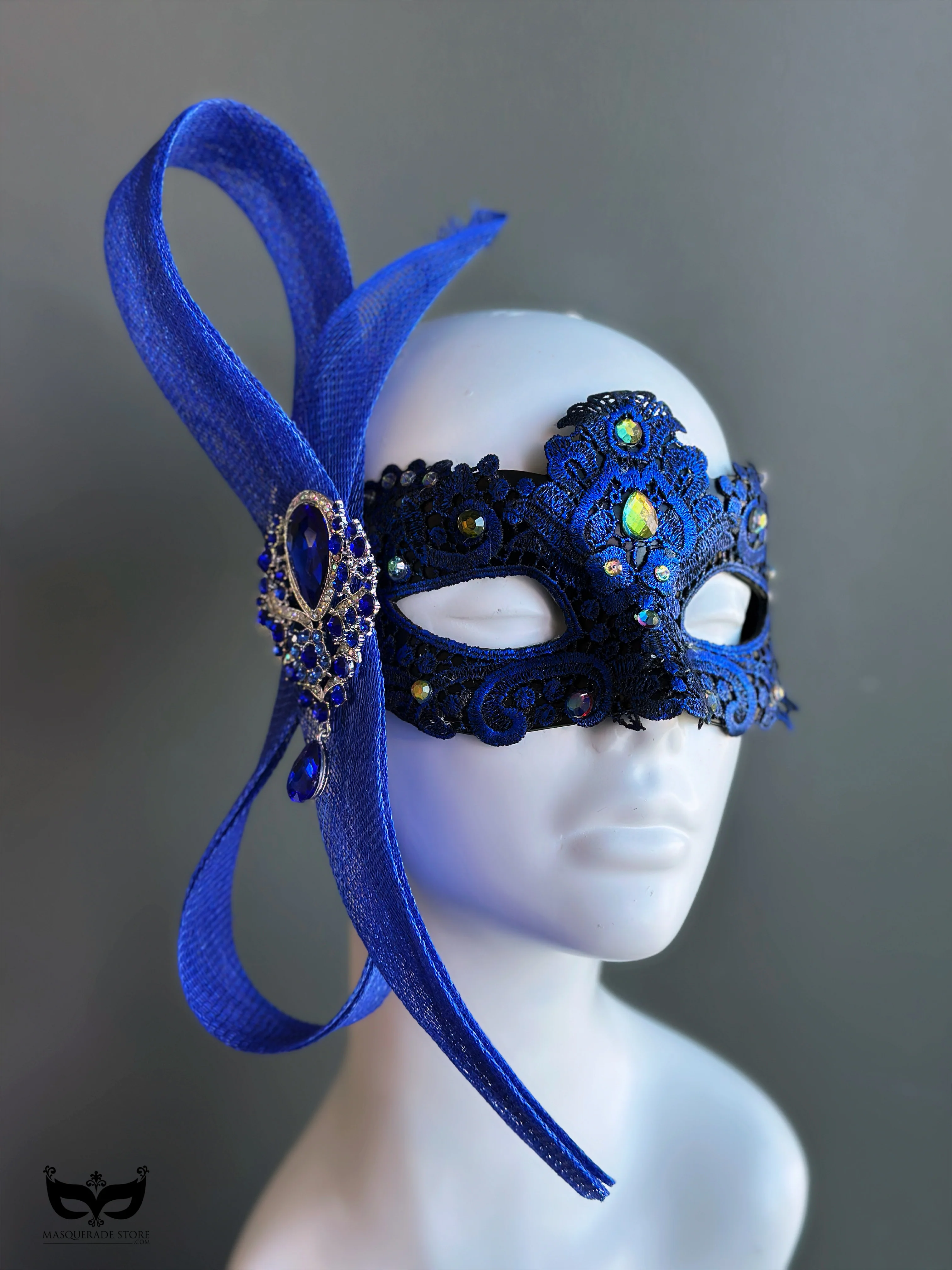 Macrame Tulle Mask - Blue
