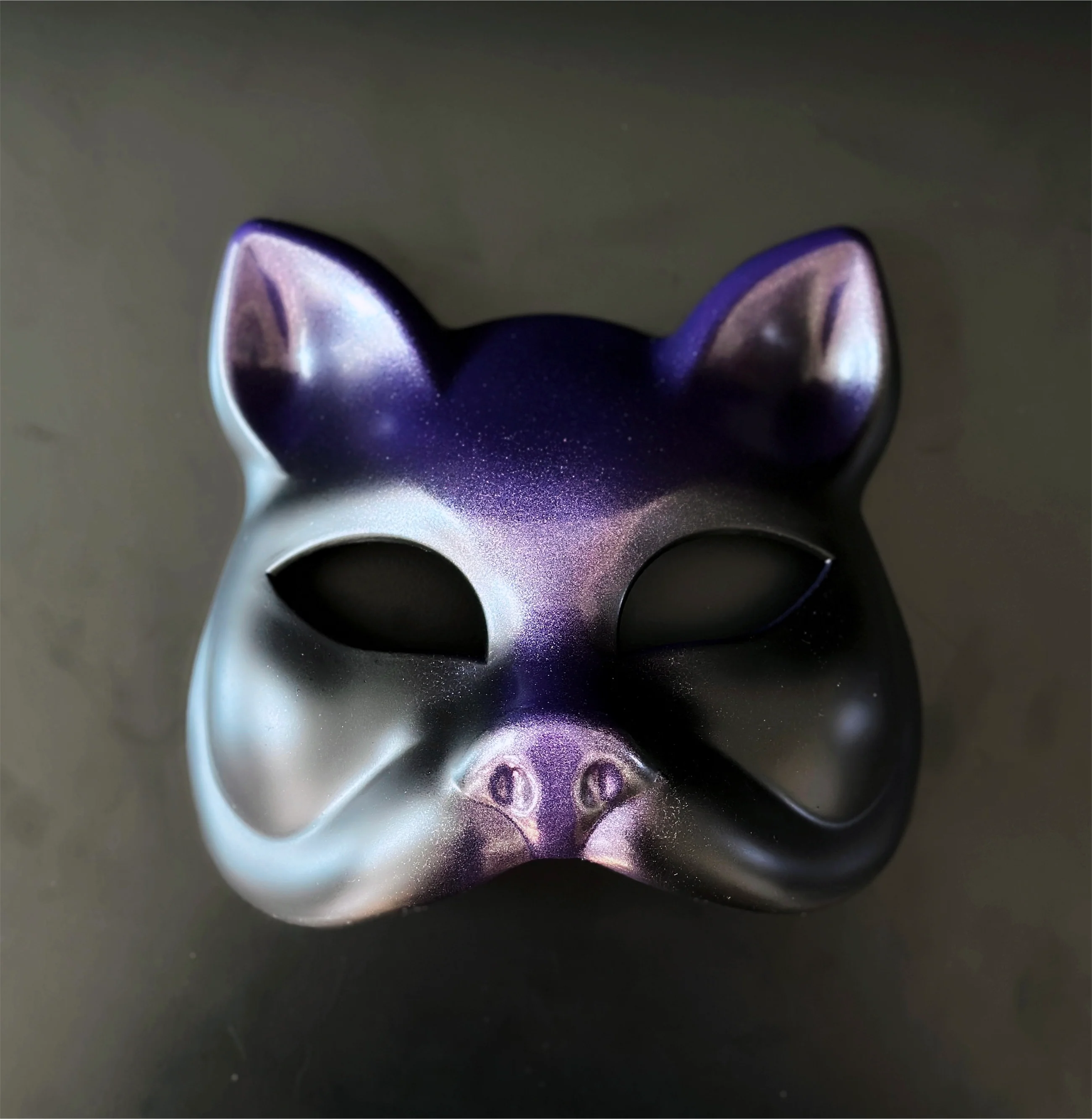 Crimson Kitsune - Purple Cat Mask