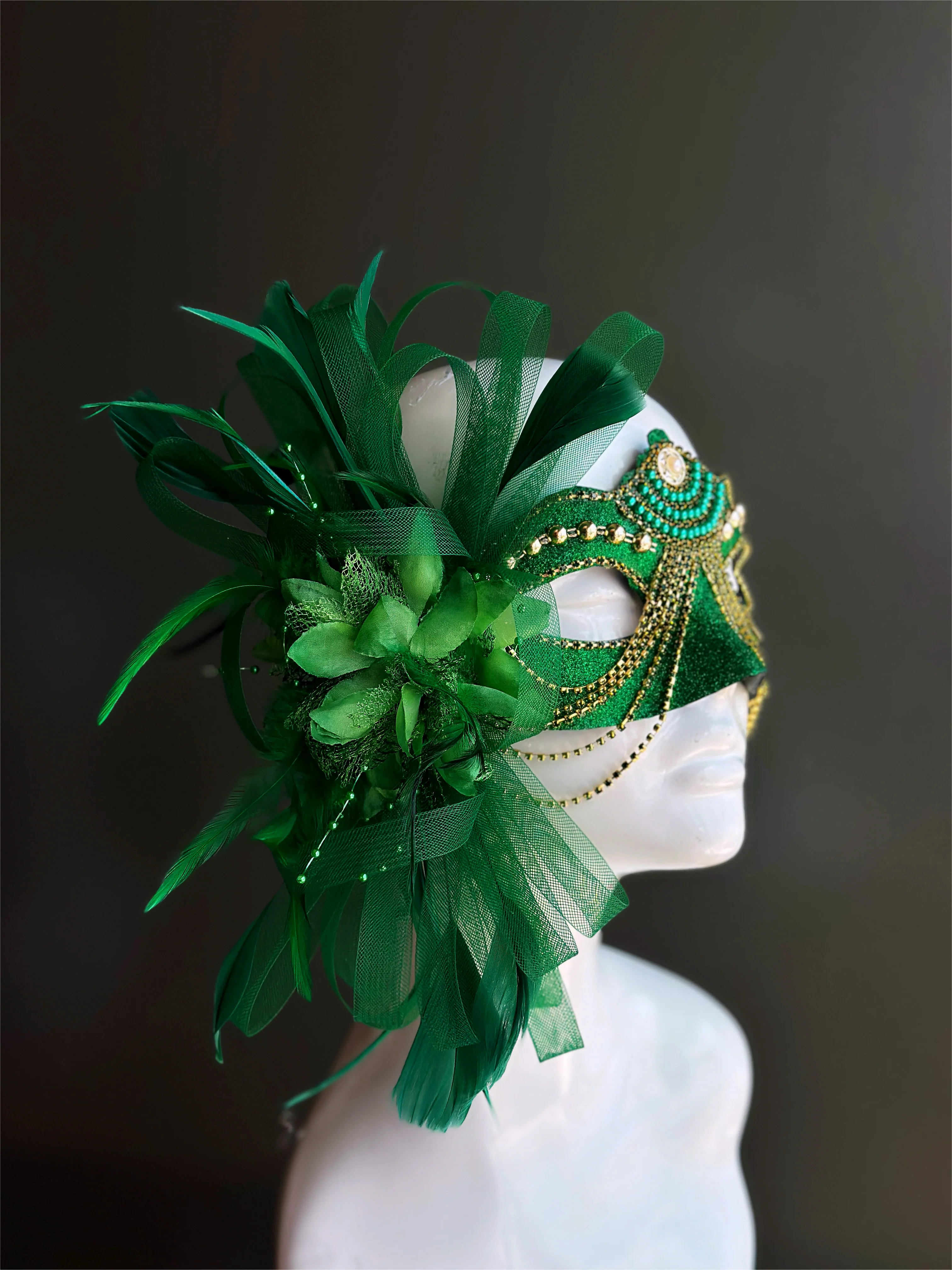 Emerald Majesty Mask - Green/Gold - Image 3