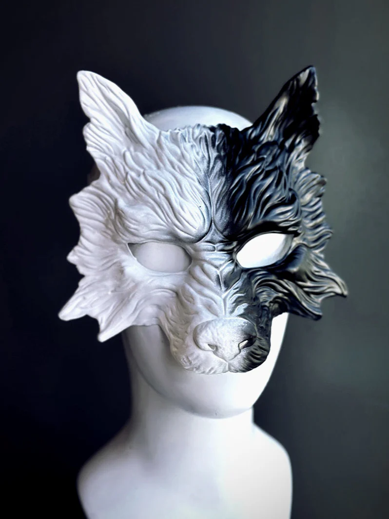 Werewolf Mask - Black/White
