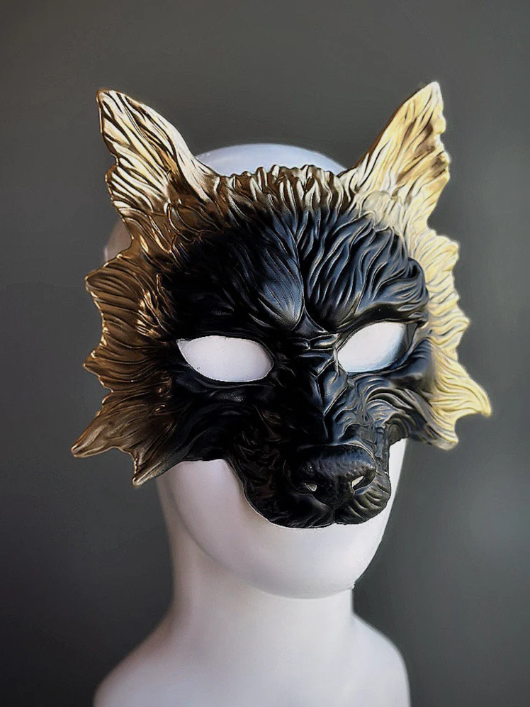 Werewolf Mask - Black/Gold