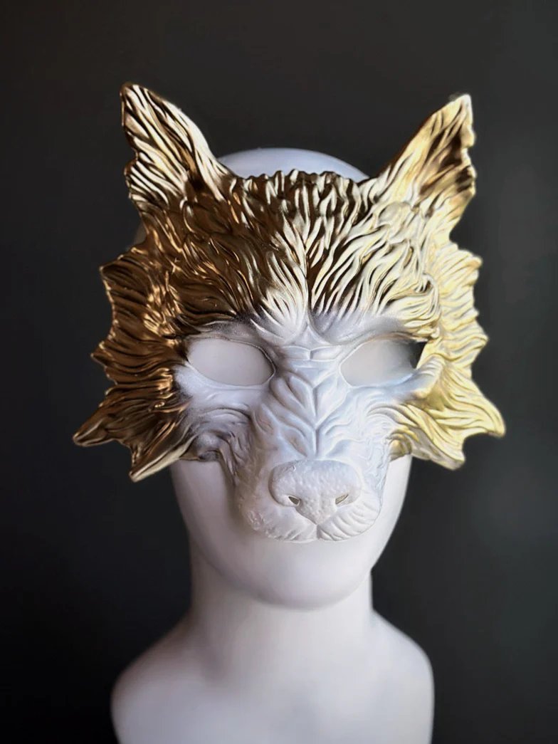 Werewolf Mask - Gold/White