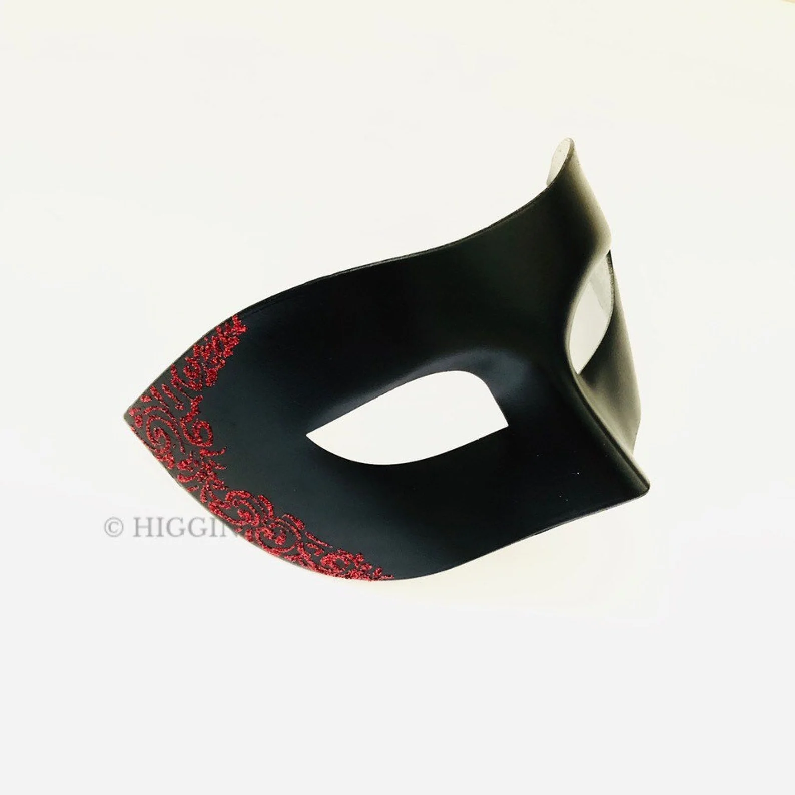 Venetian Red Filigree Mask - Black - Image 3