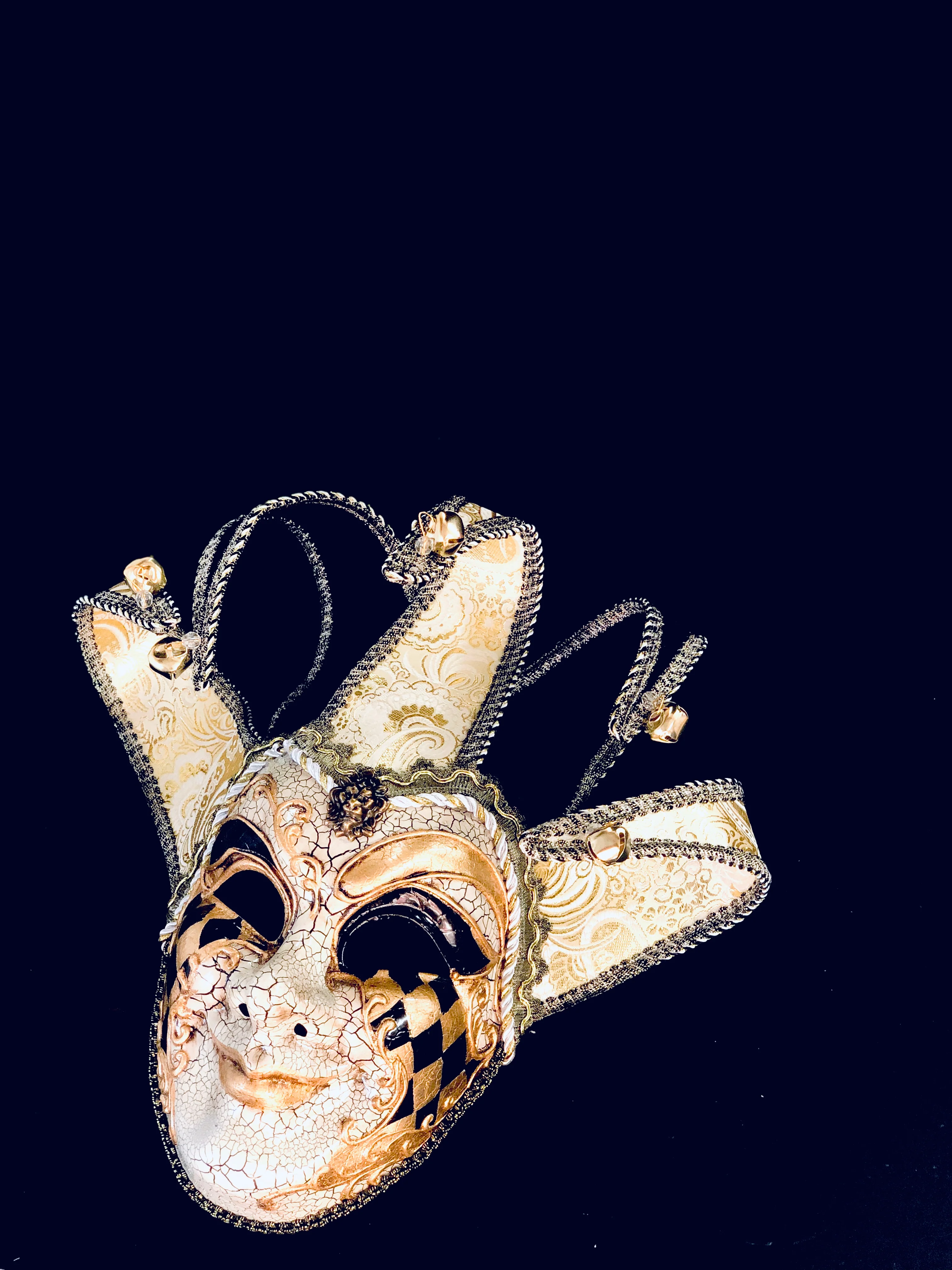 Jester Mens Mask - Gold Black - Image 4