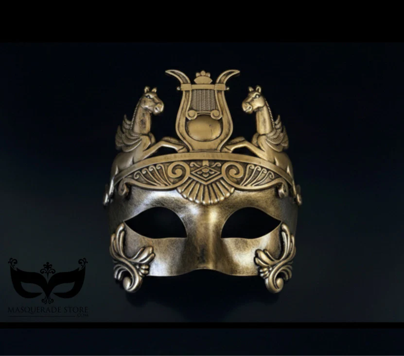 Roman Horse Mask  - Gold - Image 3