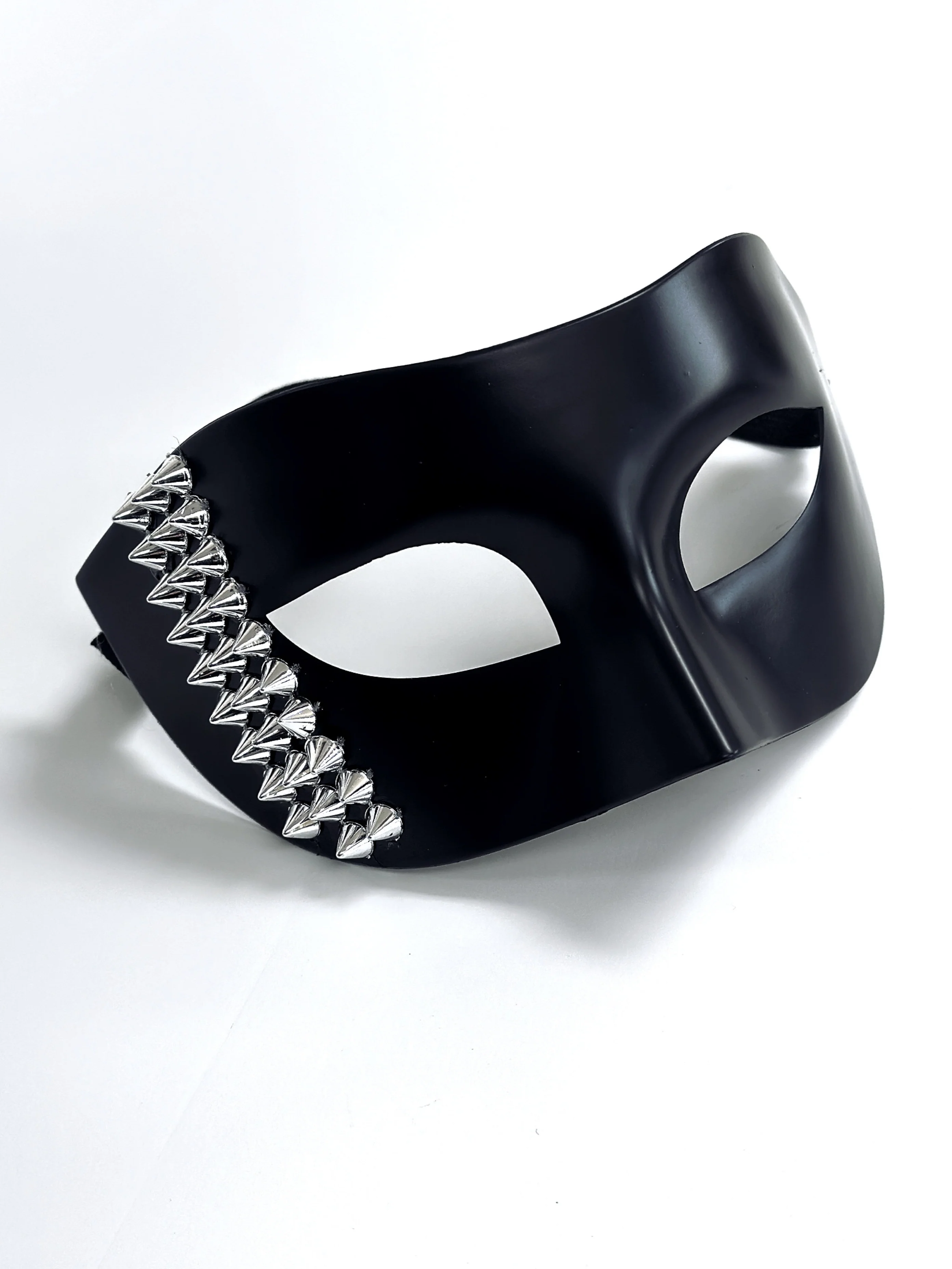 Studded Venetian Mask - Black Silver