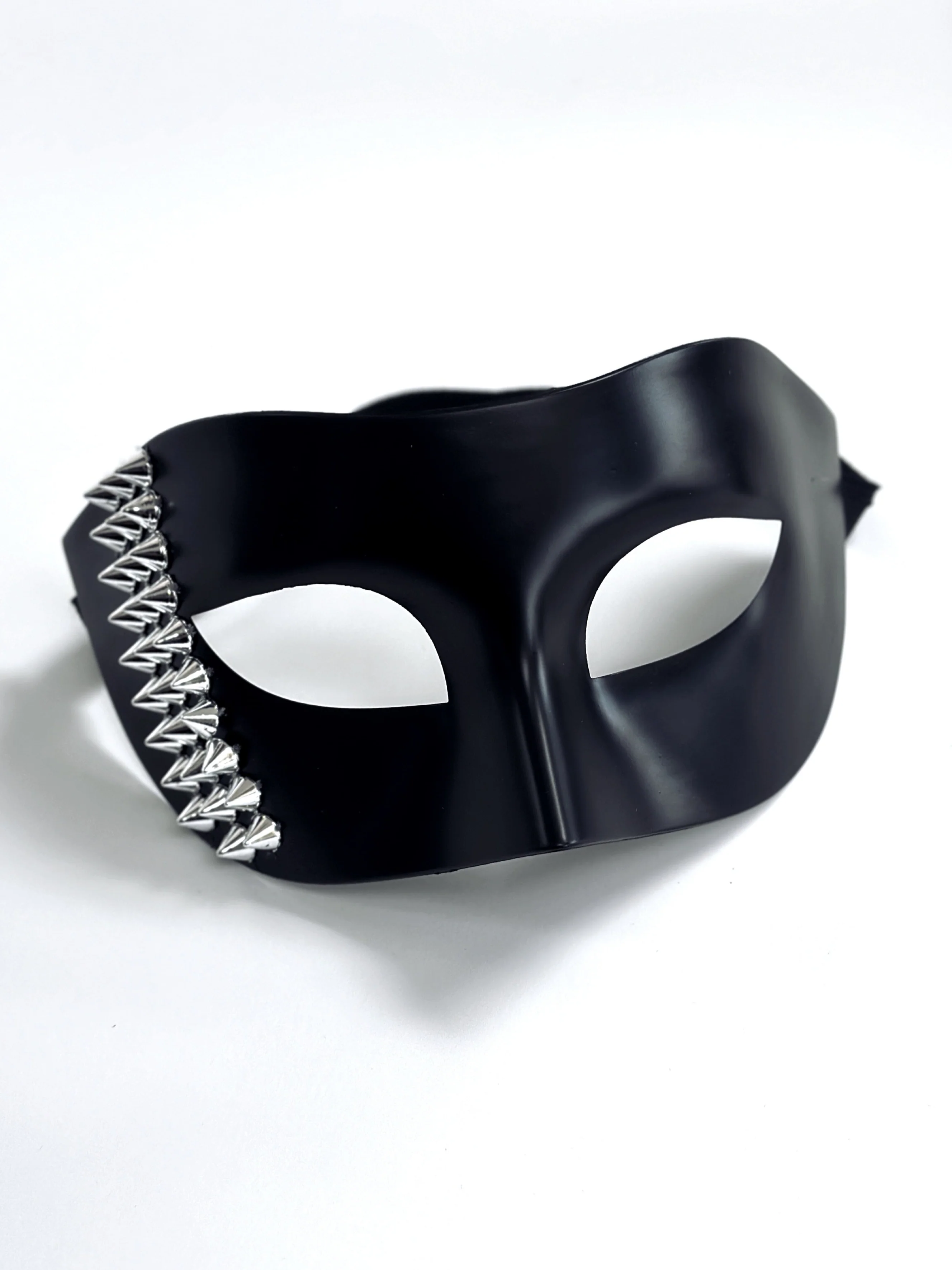 Studded Venetian Mask - Black Silver - Image 2