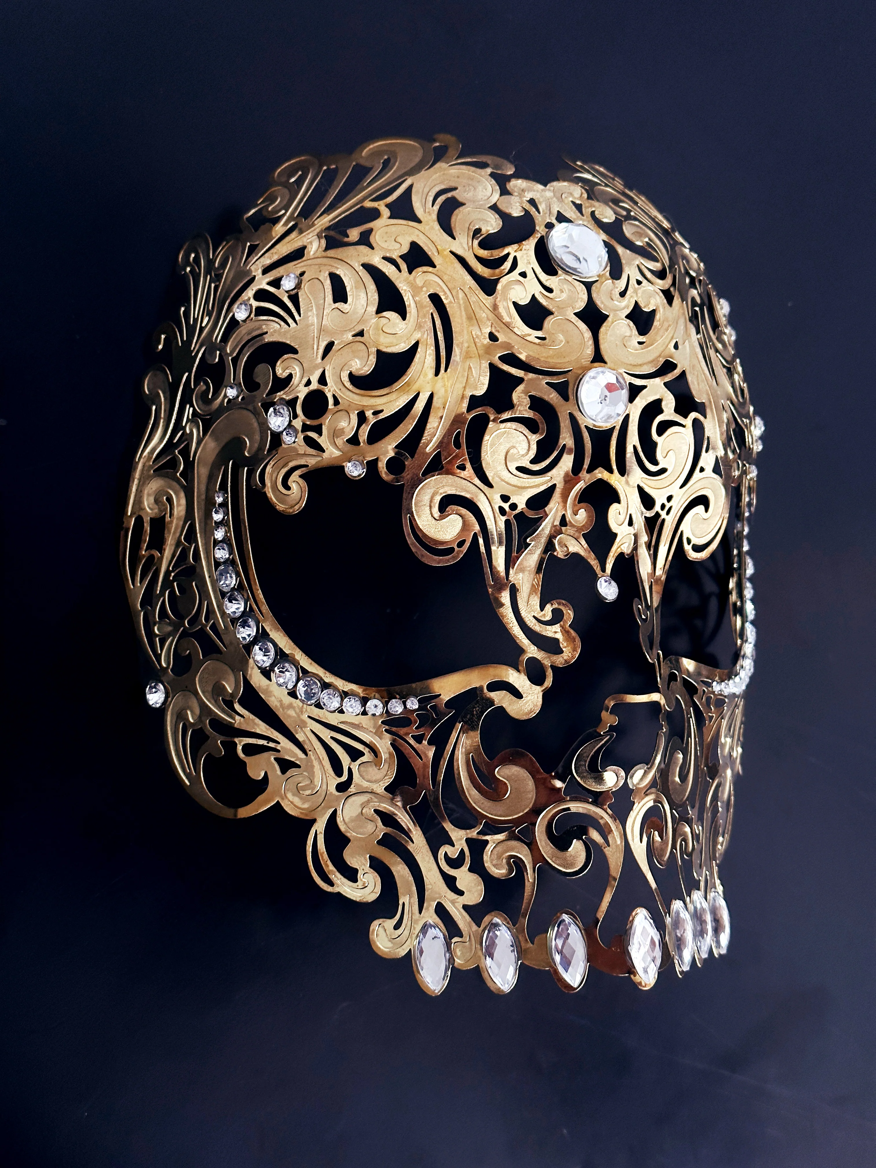 Metal Skull Mask - Gold - Image 3