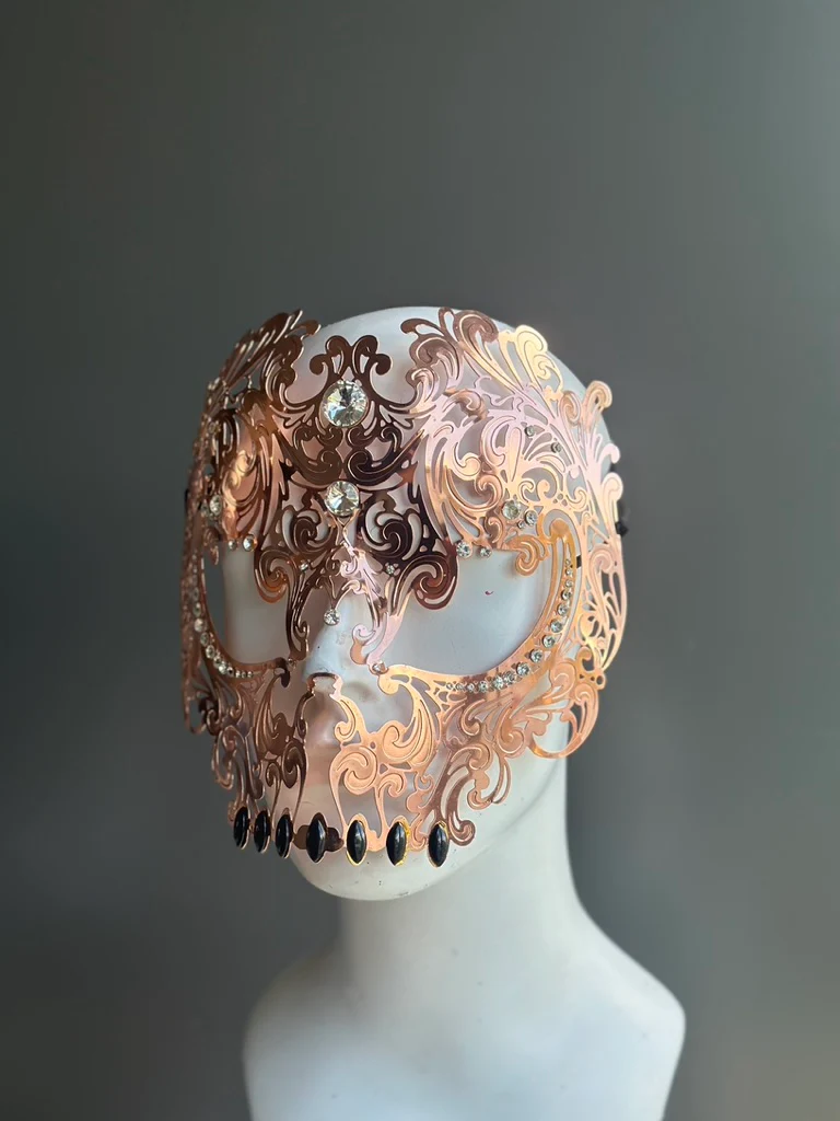 Metal Skull Mask - Rose Gold - Image 6