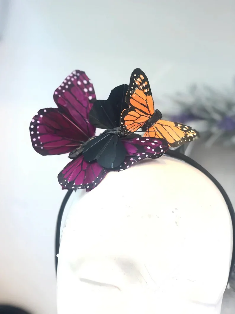 Monarch Bloom Headband - Purple Orange - Image 2