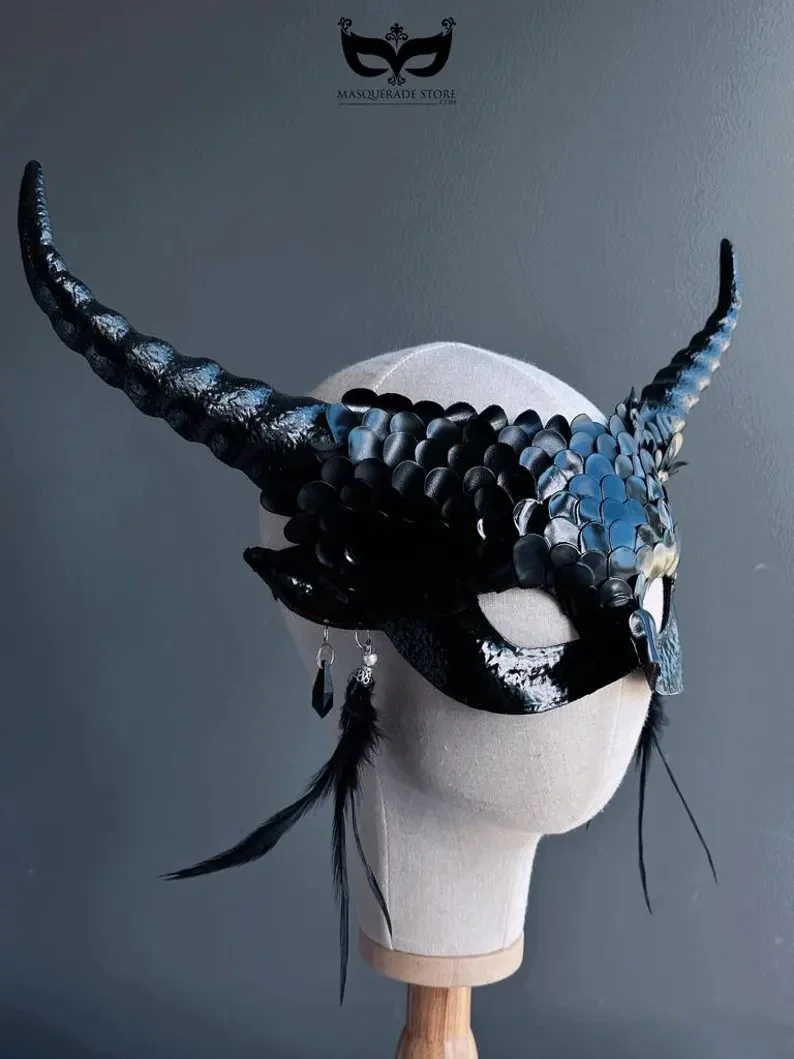 Dragon Nightspire Horn Mask -  Black - Image 2