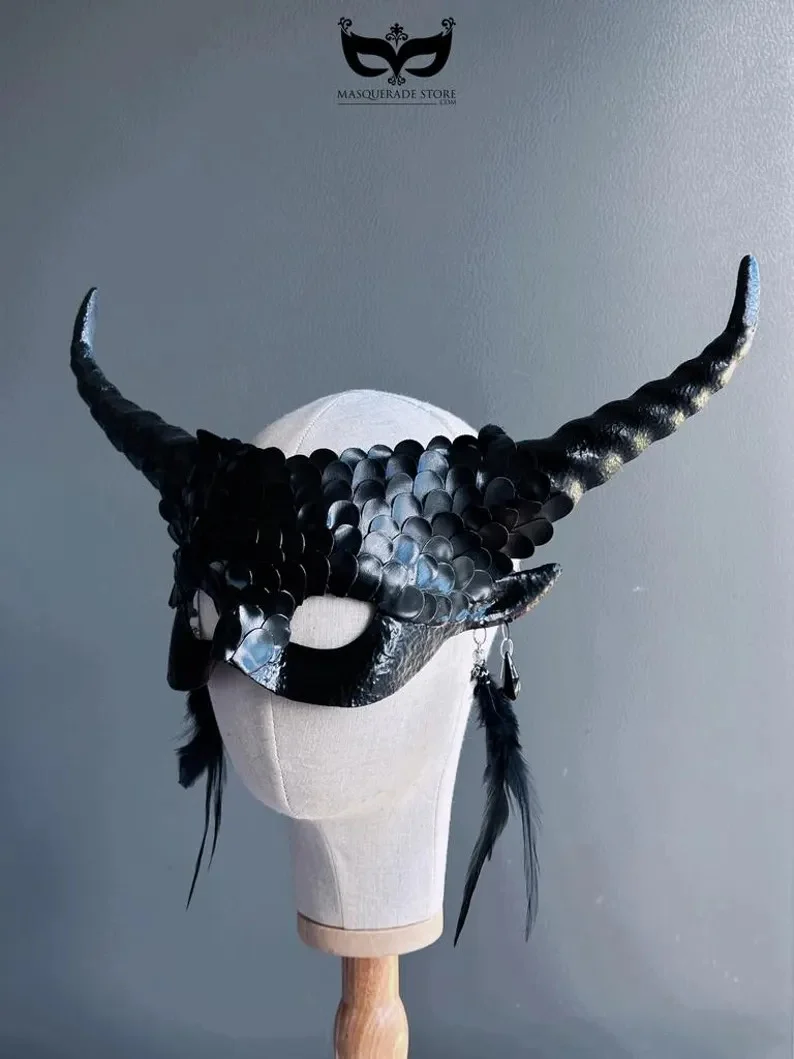 Dragon Nightspire Horn Mask -  Black - Image 3