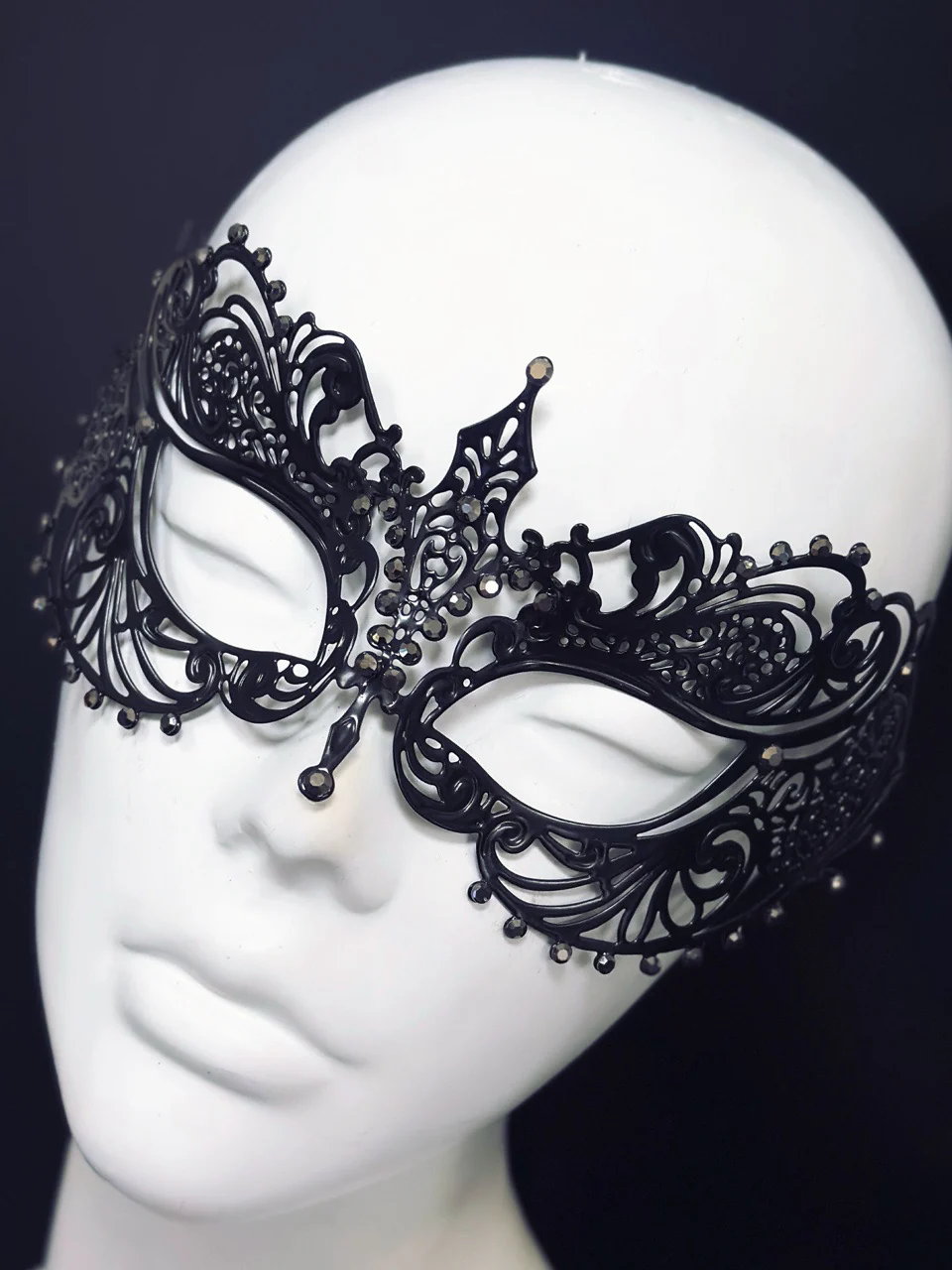 Ana Black Metal Mask - Gun Metal - Image 2