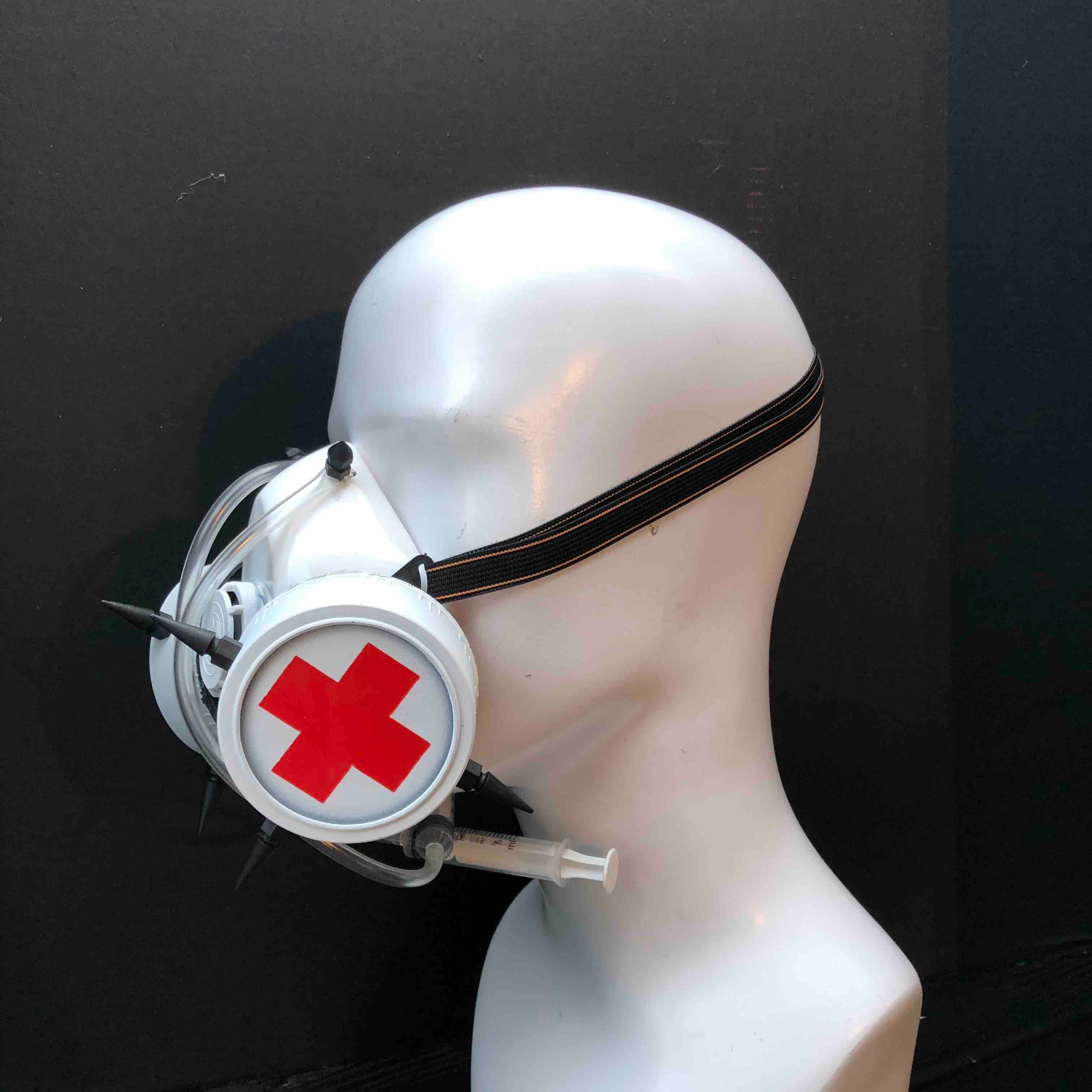 Nurse Cosplay Gas Mask - White - Image 3