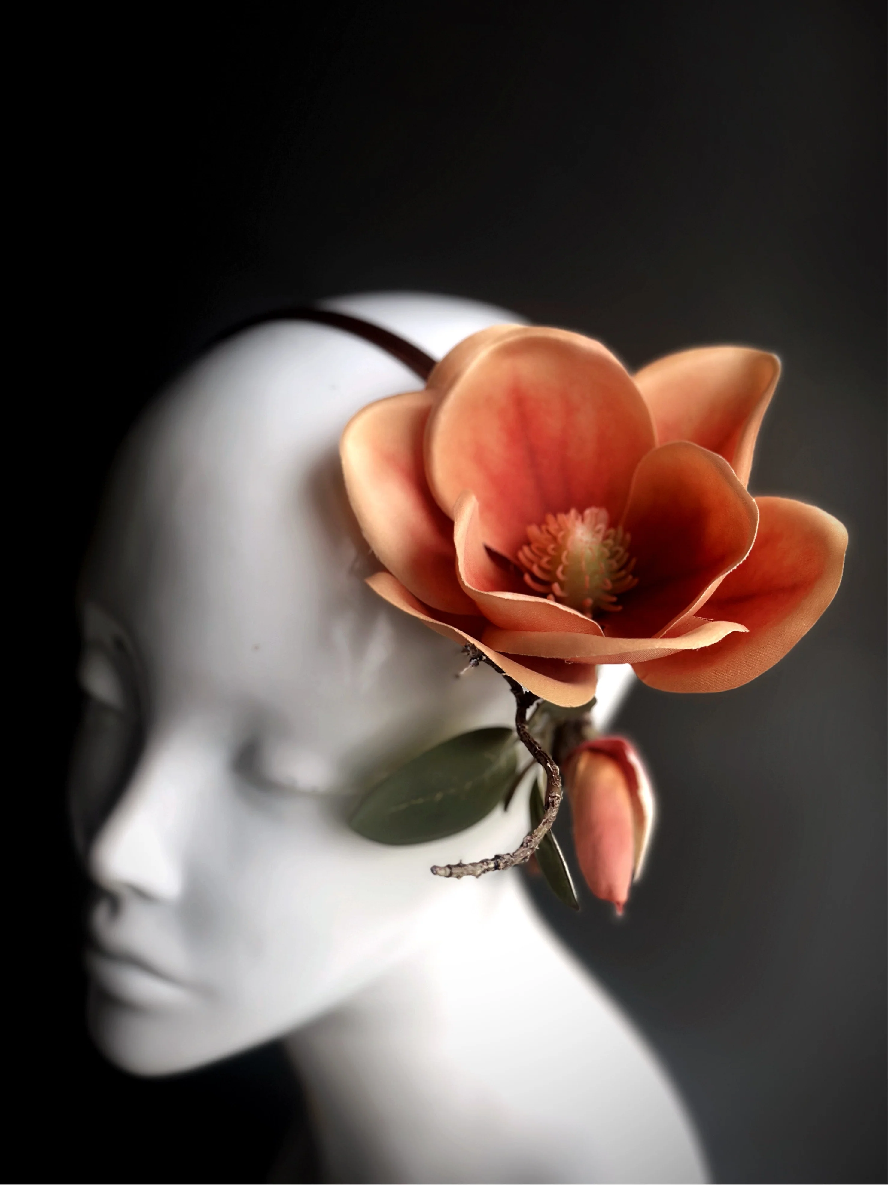 Orange Magnolia Fascinator - Image 3