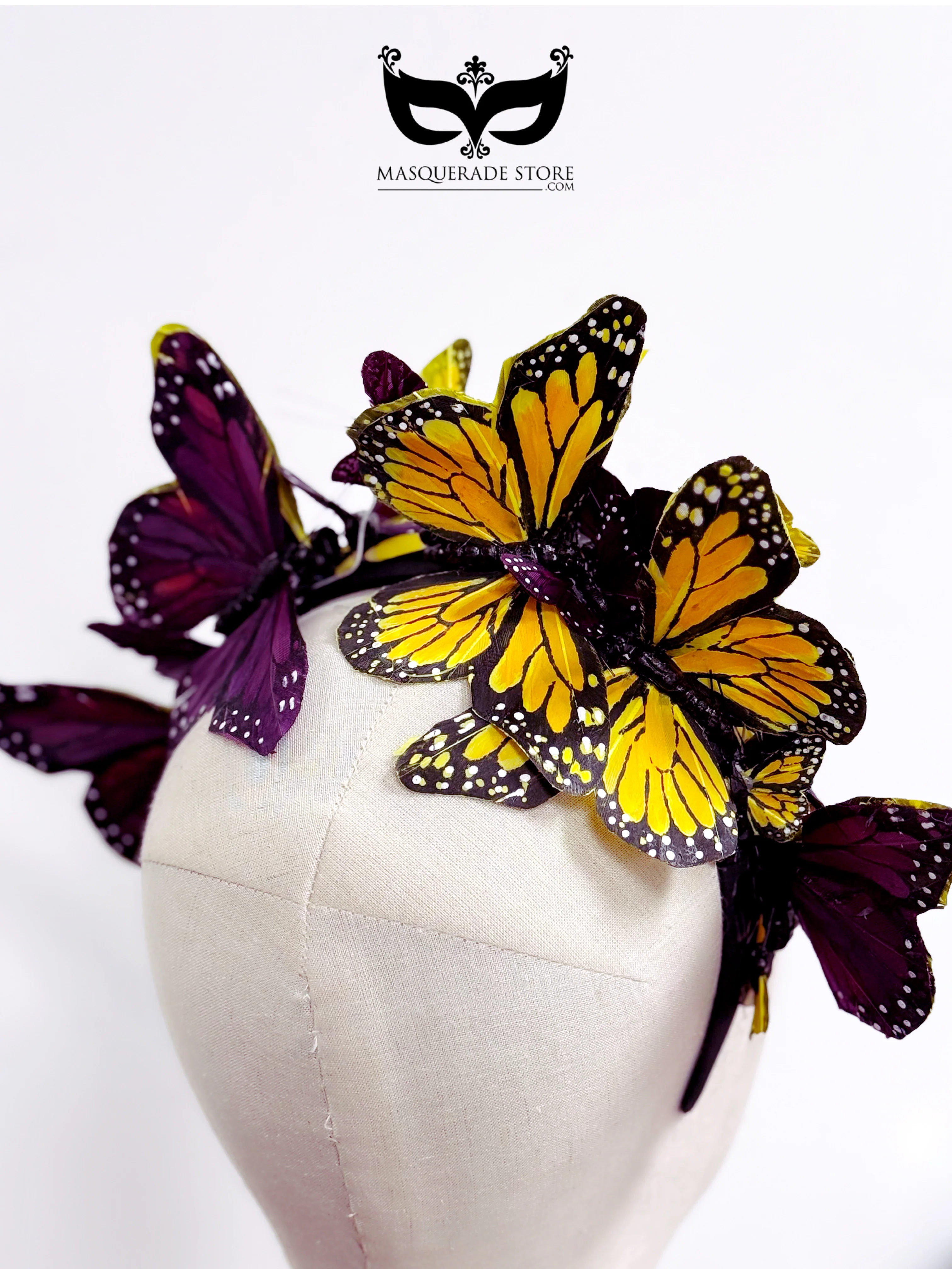 Orange Purple Monarch Butterfly Headband - Image 2
