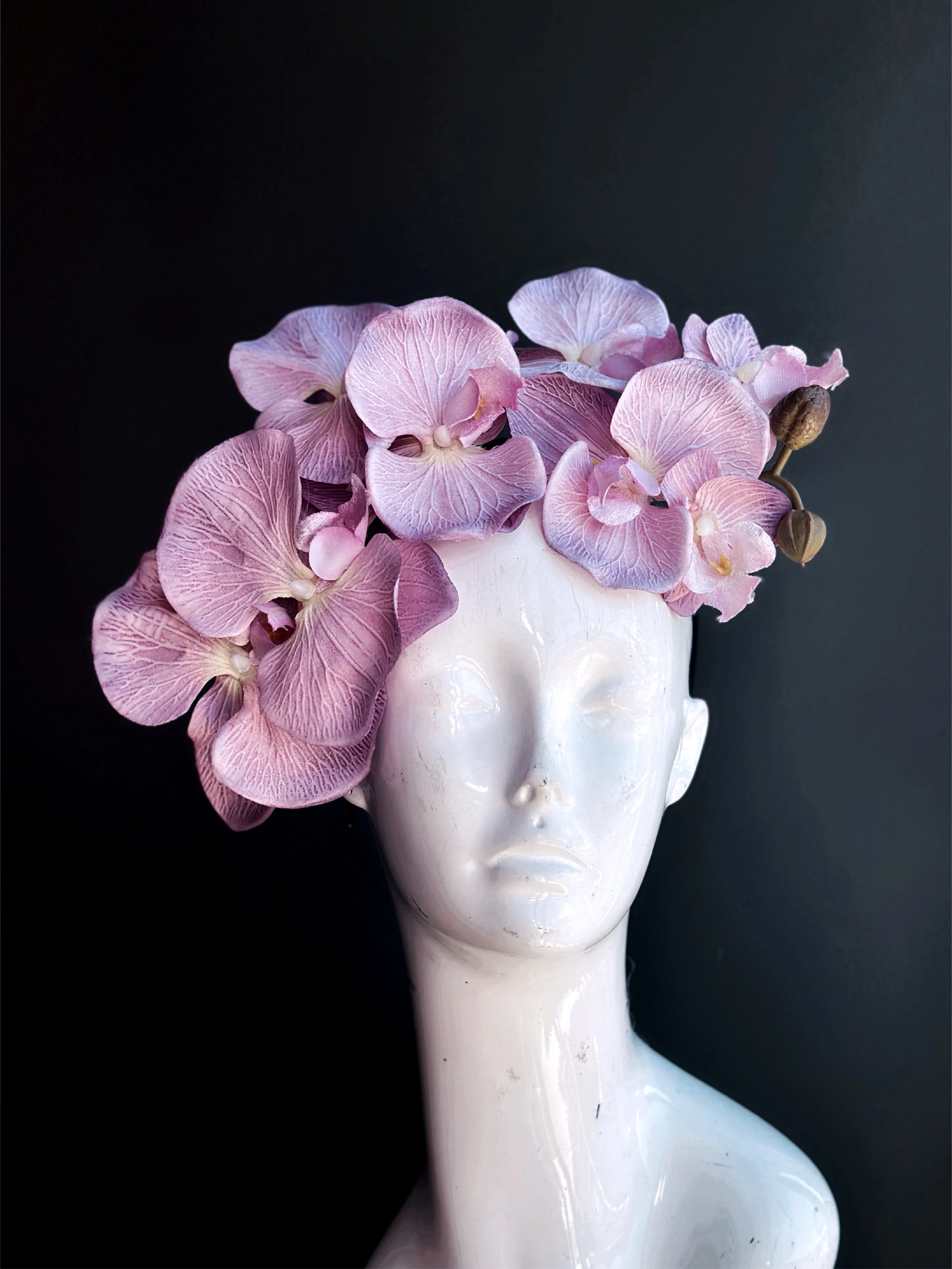 Orchid Fascinator Hat – Light Pink - Image 2