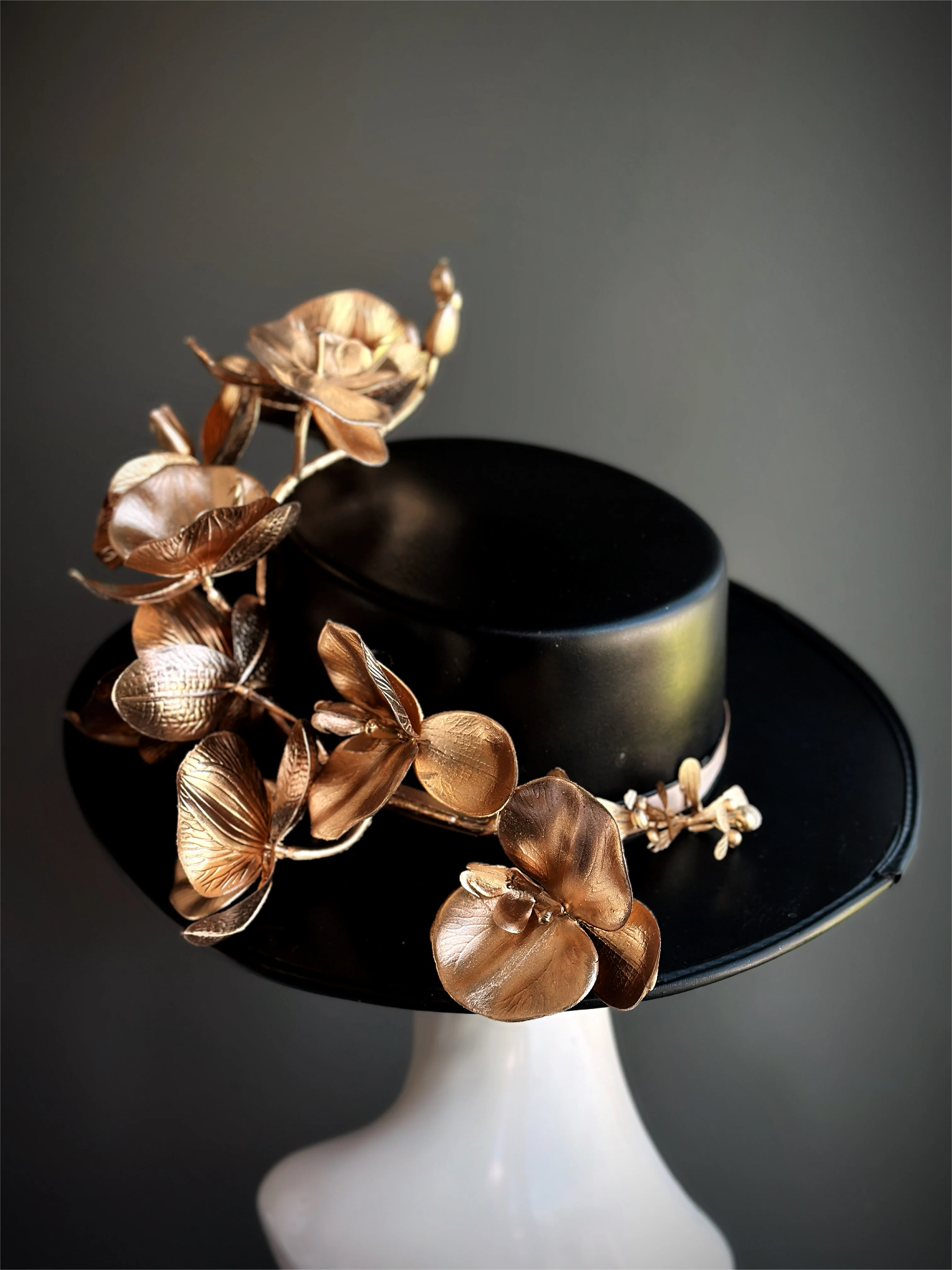 Gold Black Orchid Hat - Unisex - Image 2