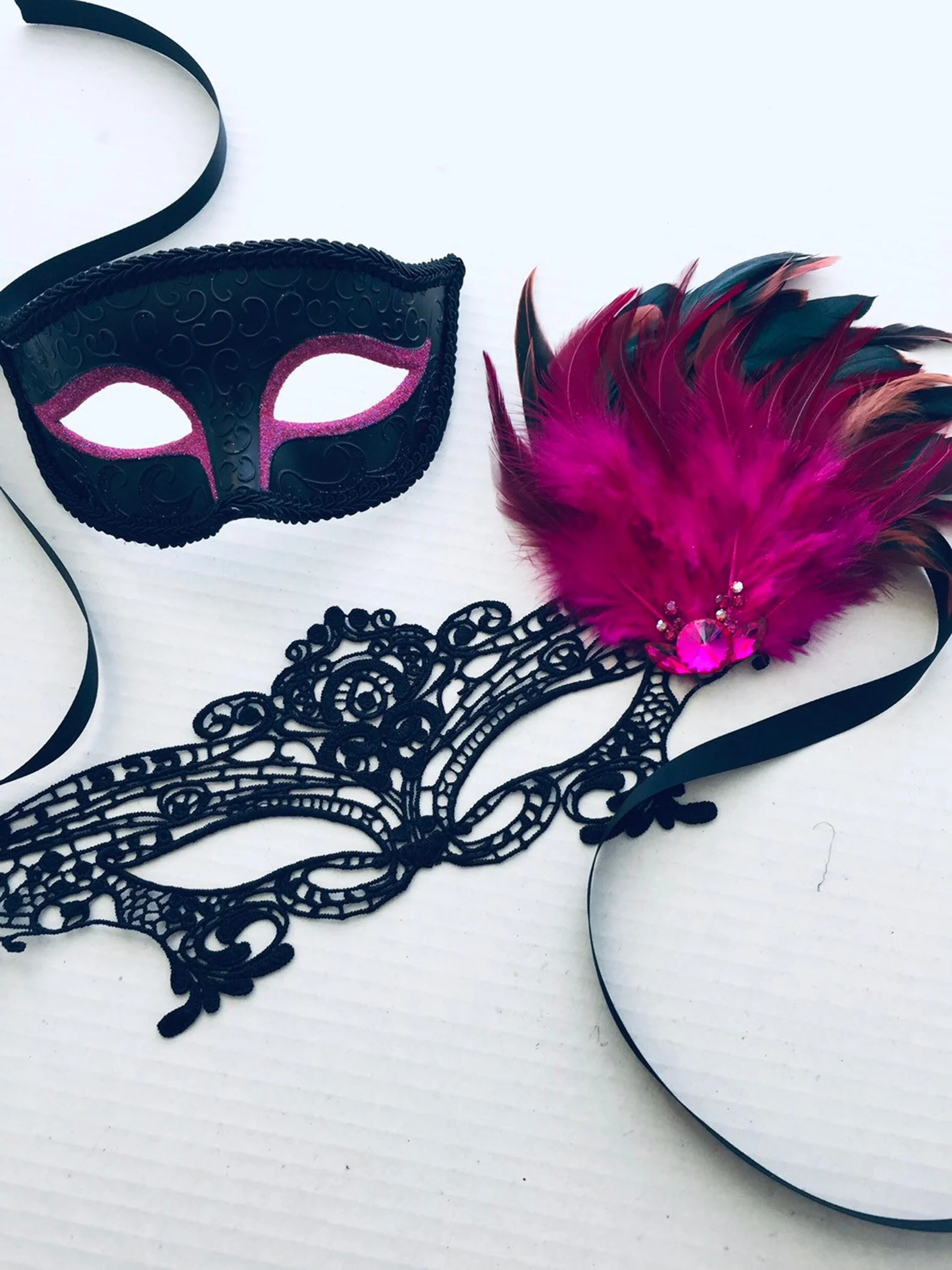 Ombré Black Men’s Mask-  Pink Glitter - Image 2