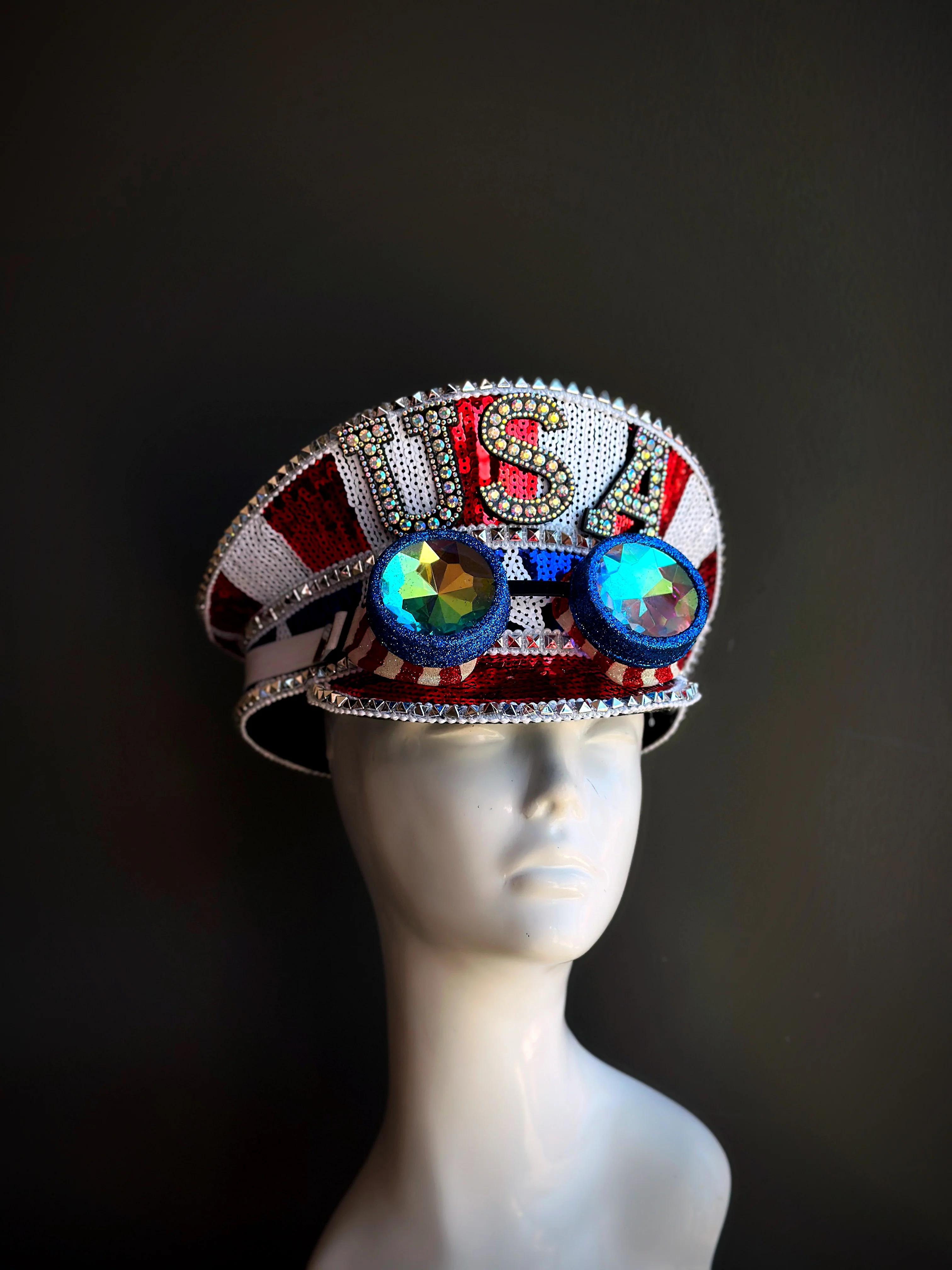 Patriotic Sequin Captain Hat - Image 3