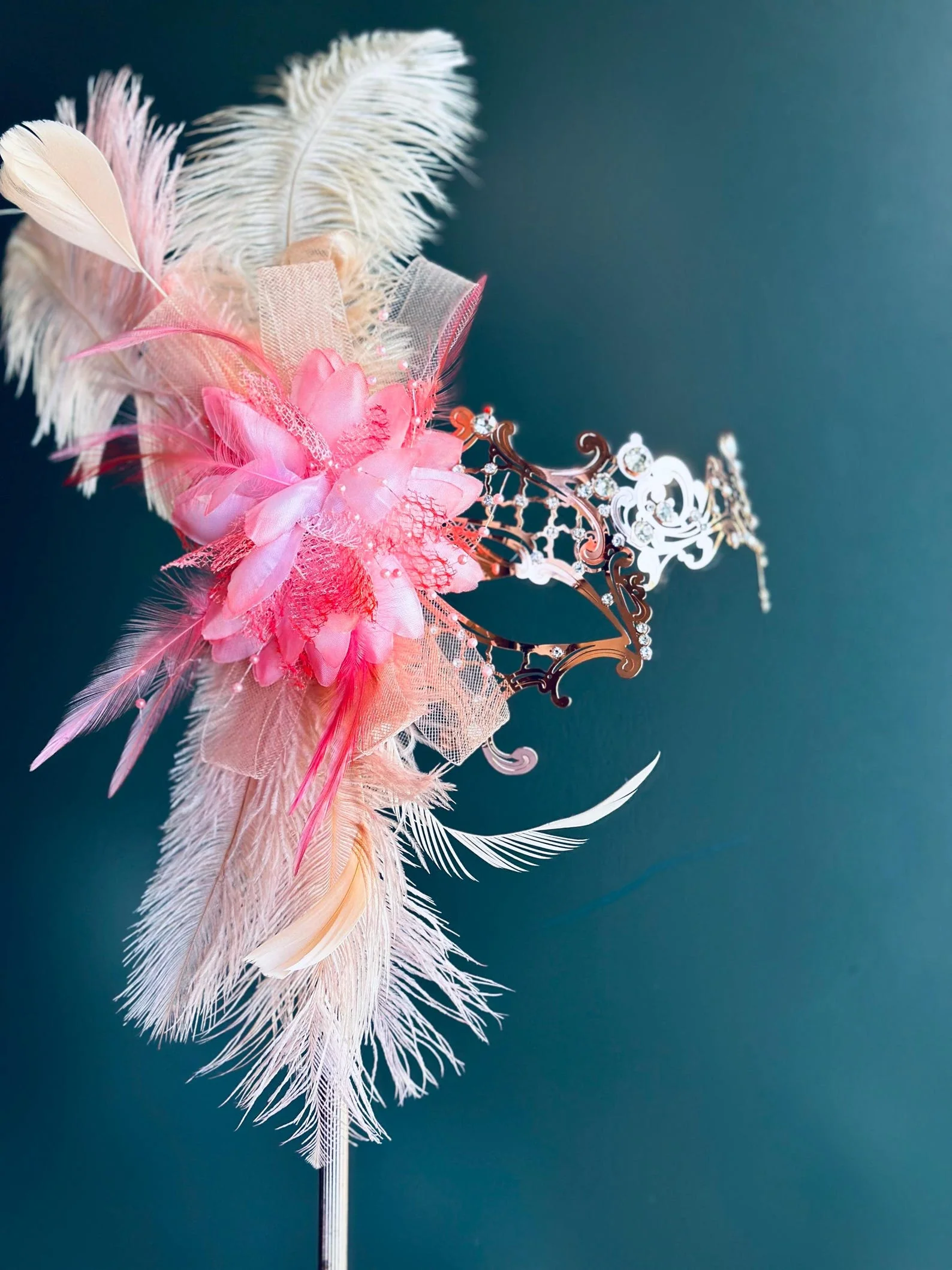 Phantom Peach Metal Mask - Rose Gold