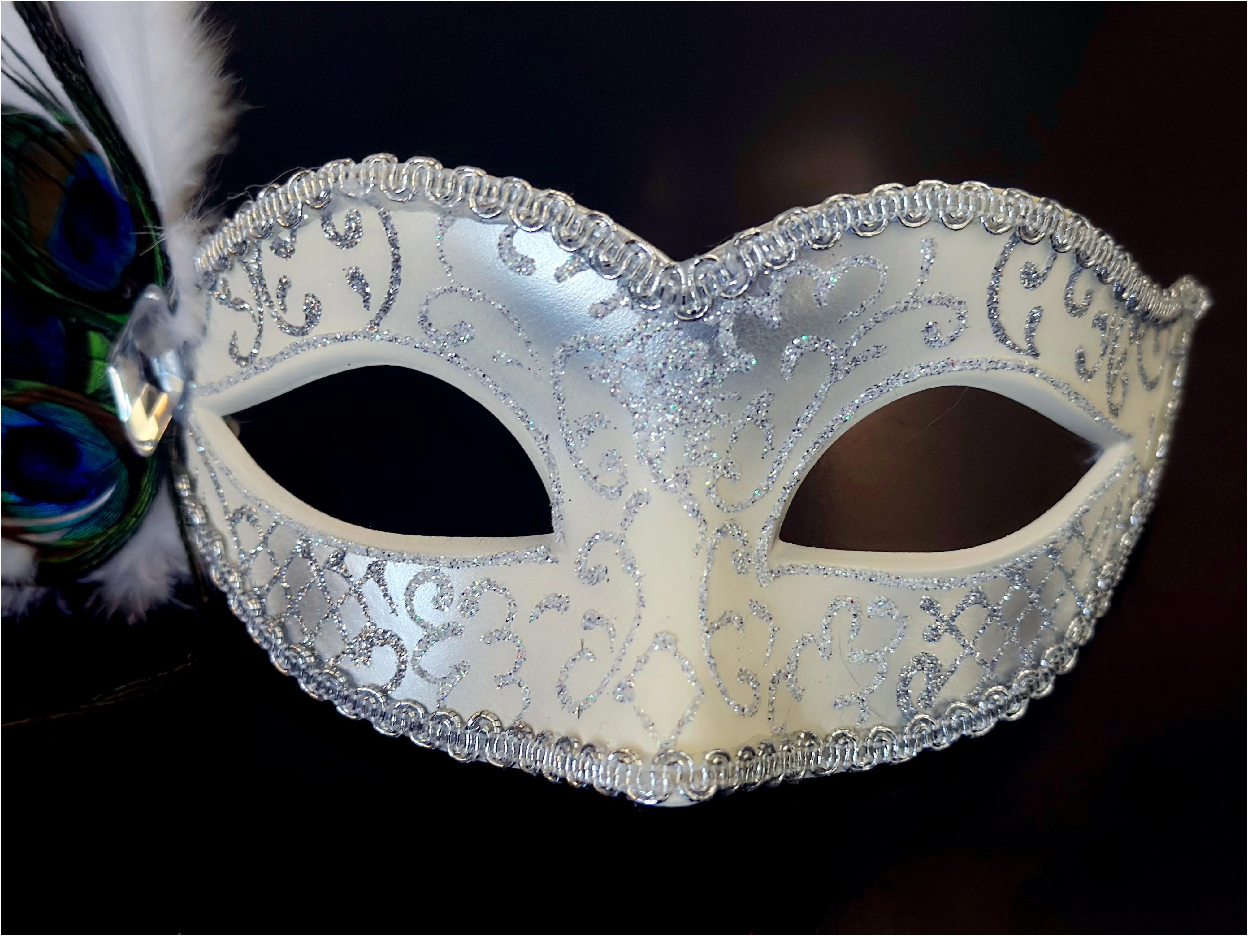 Peacock Mask - White Silver - Image 2