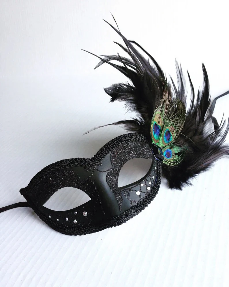 Peacock Mask - Black - Image 2