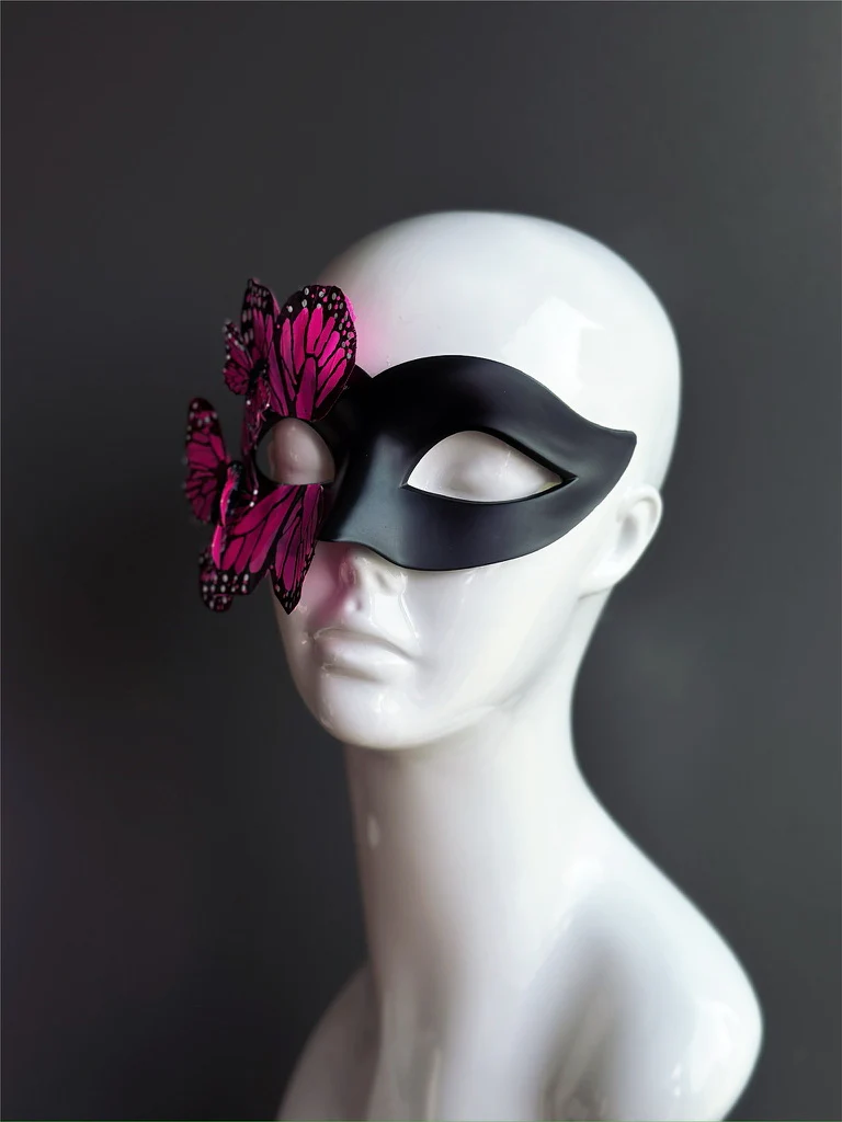 Butterfly Mask - Black and Pink - Image 5