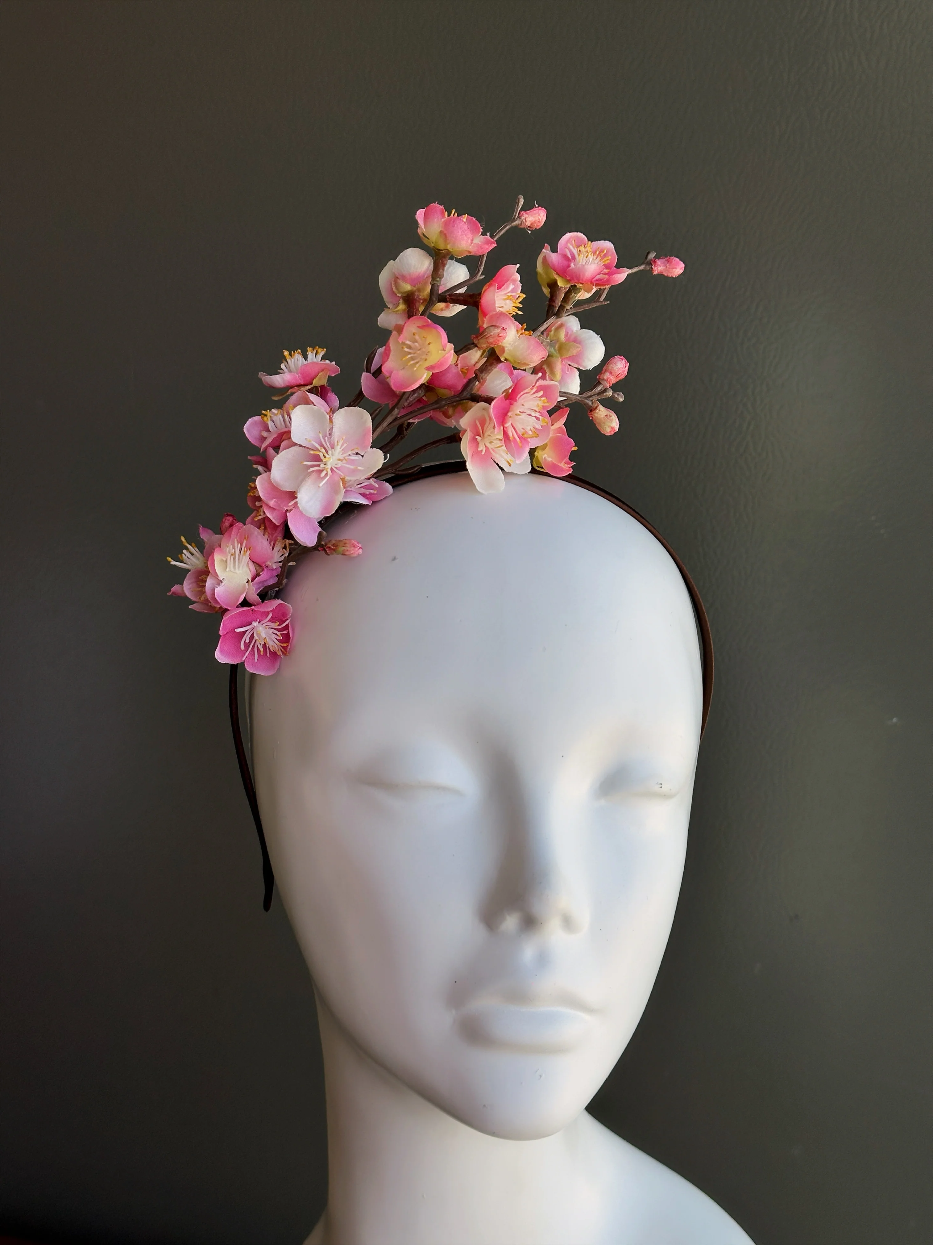 Pink Cherry Blossom Fascinator - Image 2