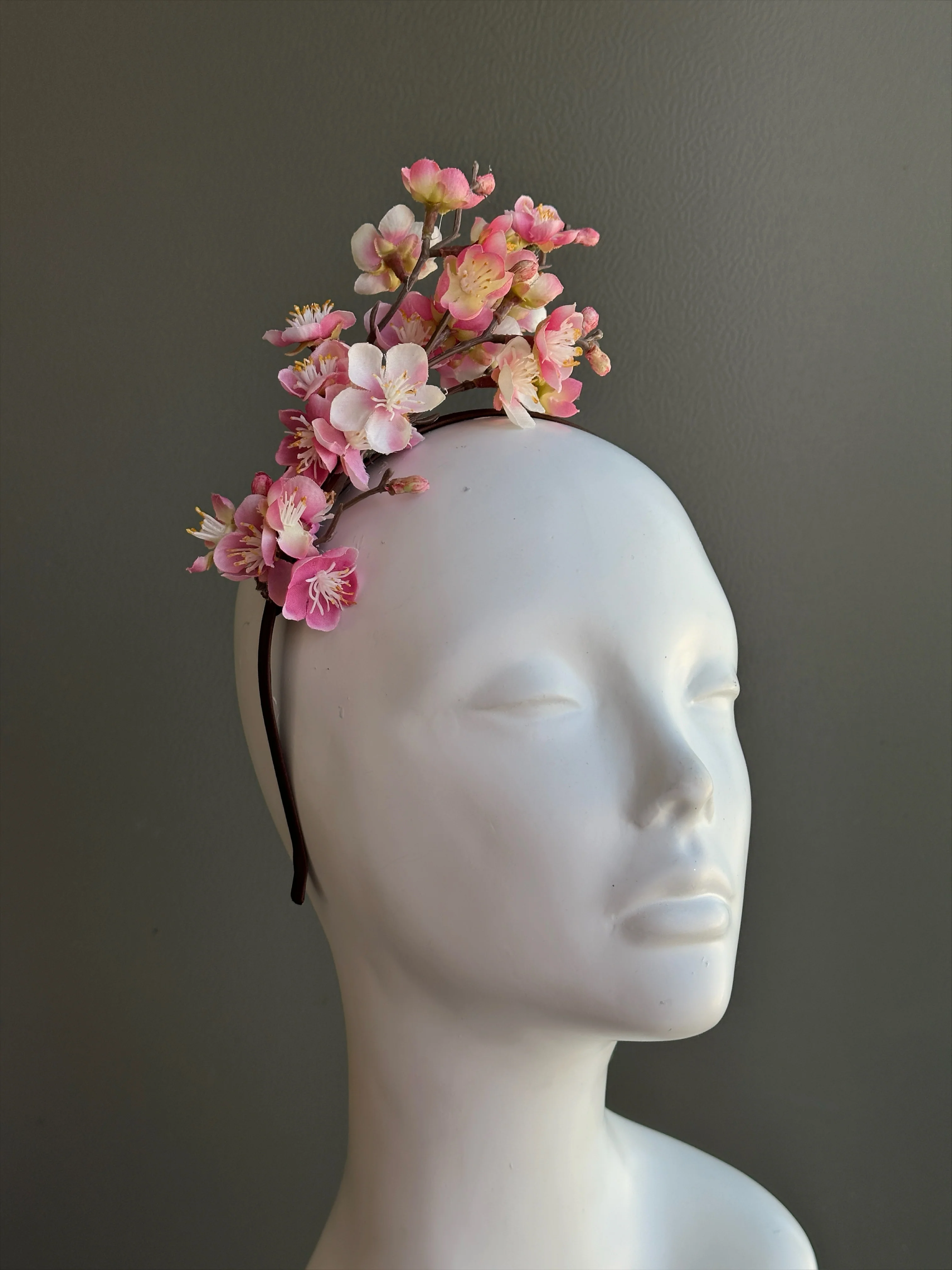 Pink Cherry Blossom Fascinator - Image 3