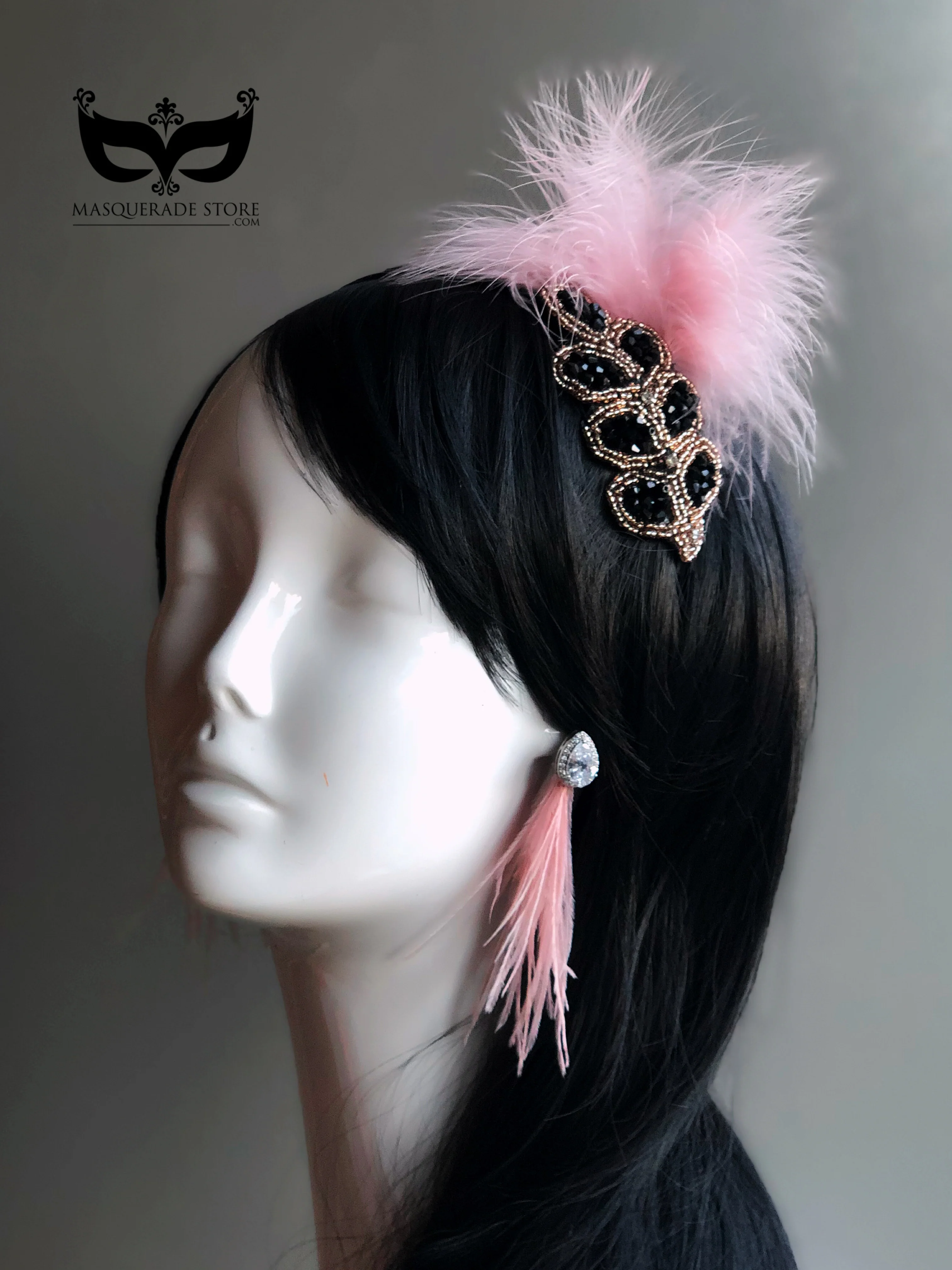 Midnight Rose Feather Set - Pink