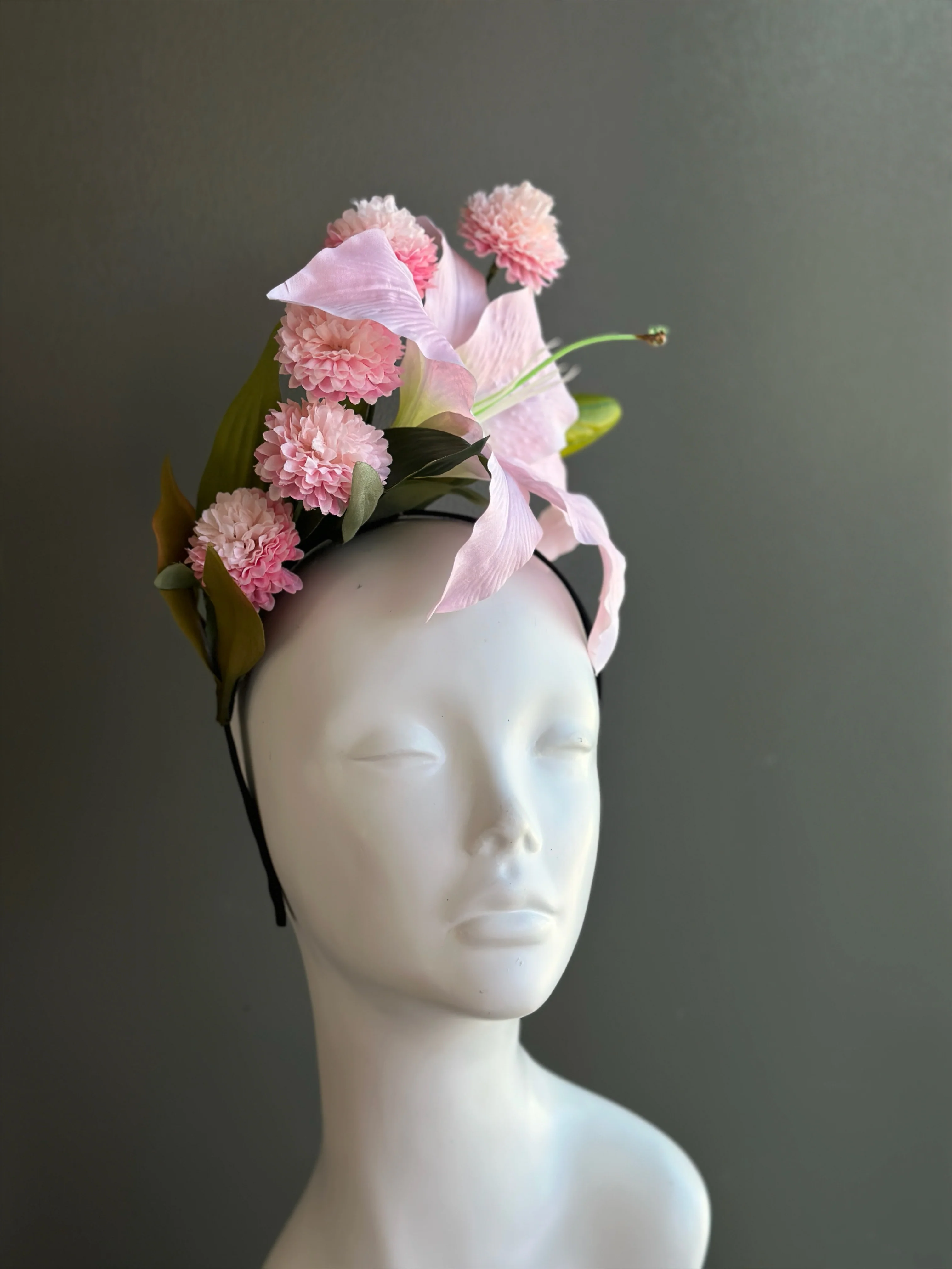 Blush Lily Fascinator - Pink Floral Fascinator - Image 2