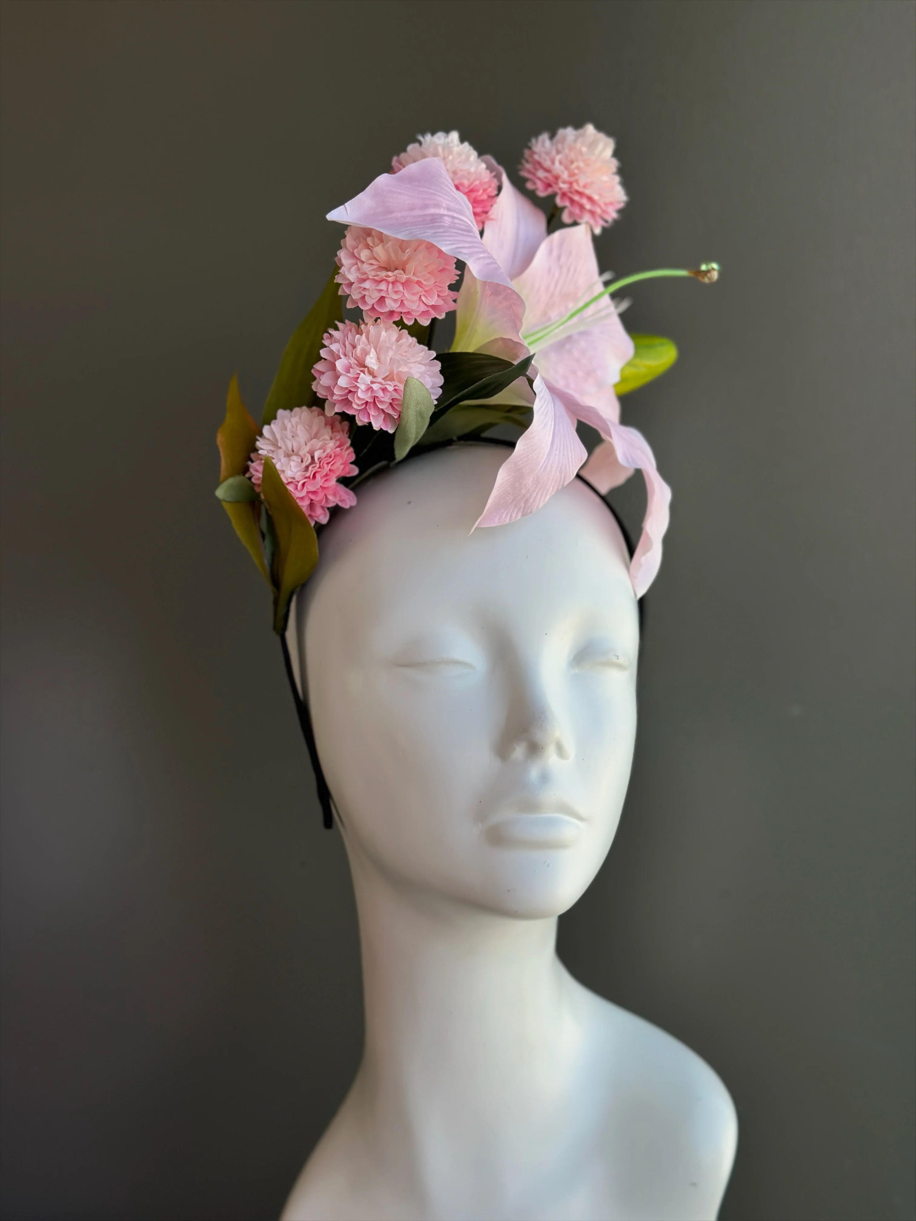 Blush Lily Fascinator - Pink Floral Fascinator - Image 4